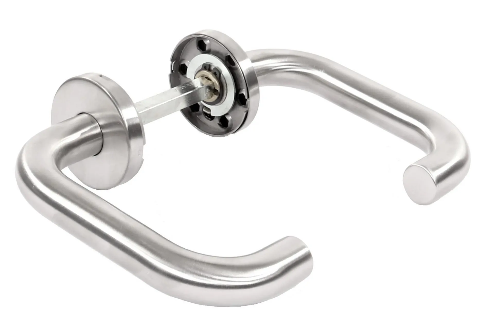 POIGNÉE CRIDEA BTH1019/08 (PAIRE) MODÈLE U 19MM ROSACE RONDE 8MM - INOX