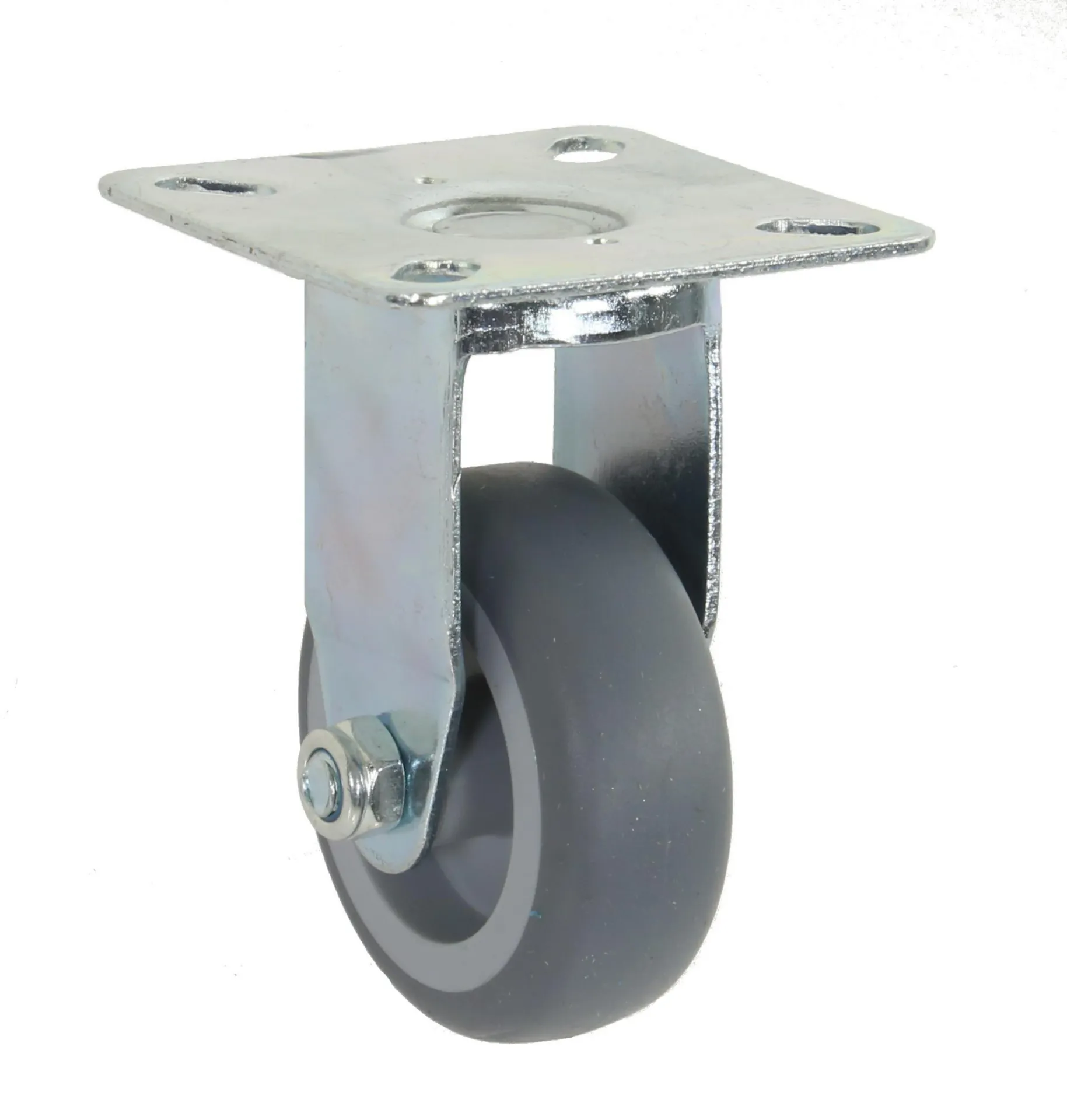 &APPARATENWIEL BS  (GRIJS) MET PLAAT DIA. 50MM - BOK (TOT 40KG)