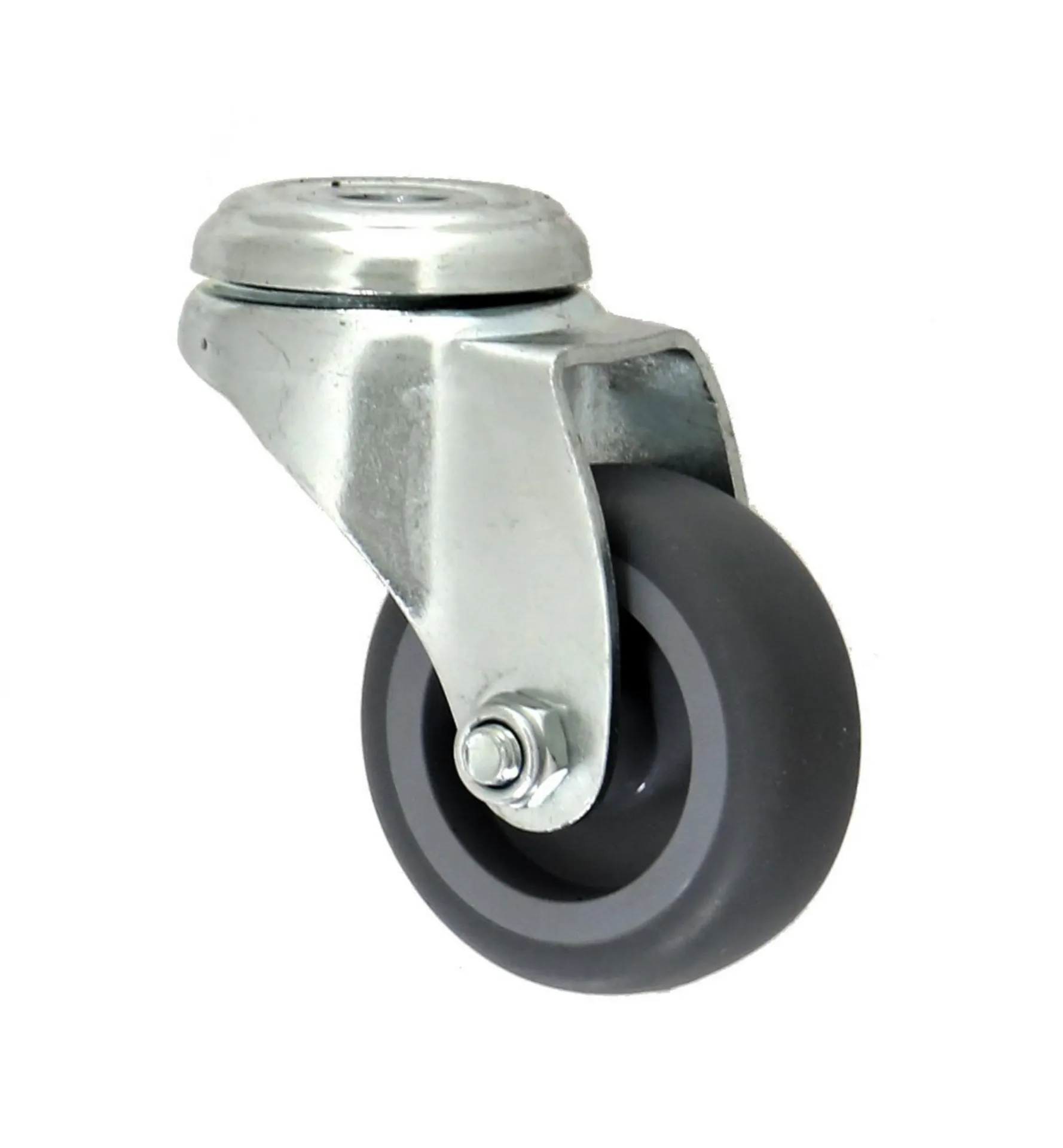 &APPARATENWIEL BS ROLLEN MET BOUTBEVESTIGING DIA. 50MM - ZWENK (TOT 40KG)