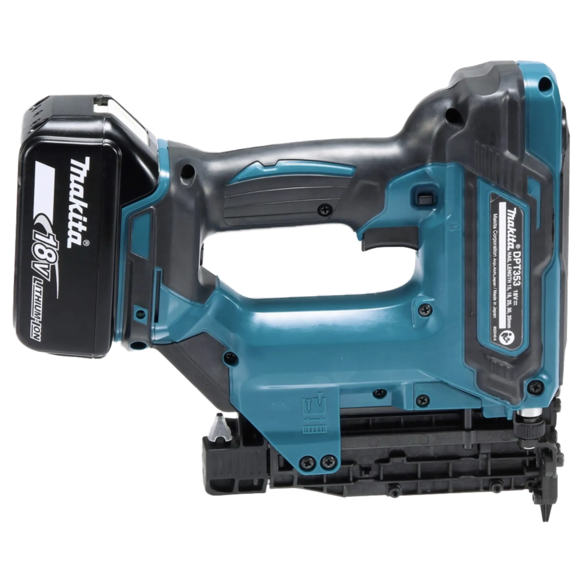 Makita DPT353RTJ Pistolet de finition à batterie (18V - 2x 5,0 Ah)