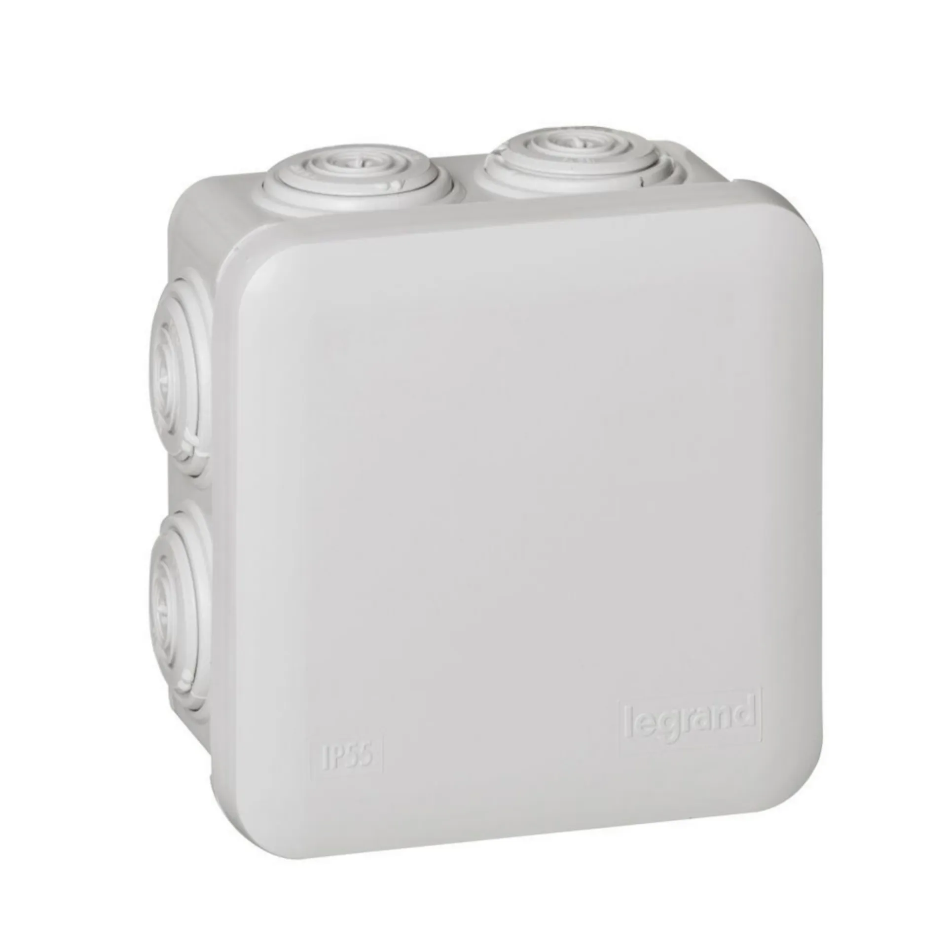BOÎTE CARRÉE PLEXO IP 55 ÉTANCHE - GRIS - 7 ENTRÉES 80X80X45MM