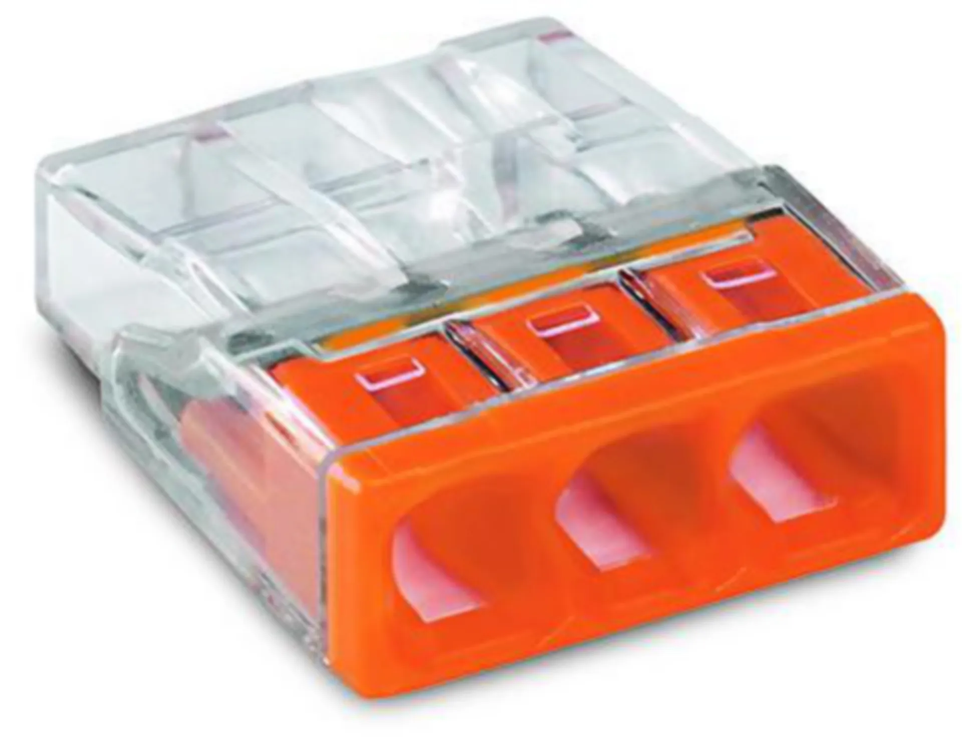 BORNE COMPACT AVEC CODE COULEUR - 3 X 0,5-2,5MM²  TRANSPARENT ORANGE/100