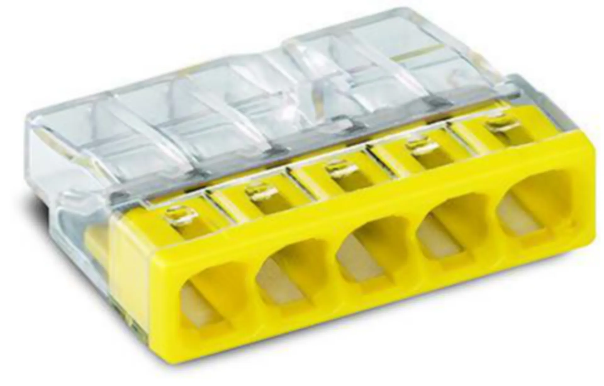 BORNE COMPACT AVEC CODE COULEUR - 5 X 0,5-2,5MM² TRANSPARENT JAUNE/100
