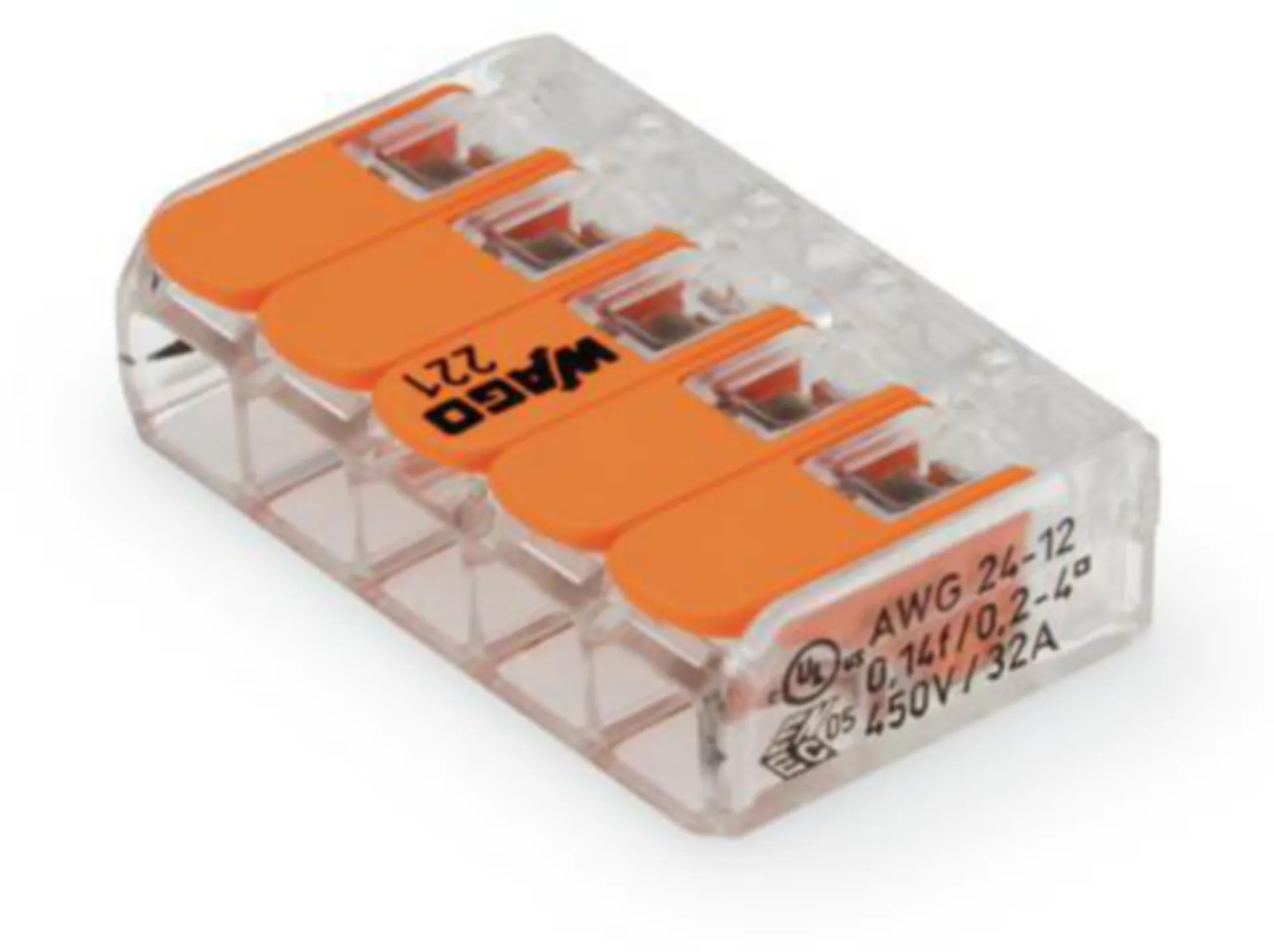 BORNE COMPACT UNIVERSELLE POUR TOUS TYPES DE COND. - 5 X 0,2-4MM² (S)  (M)  /25