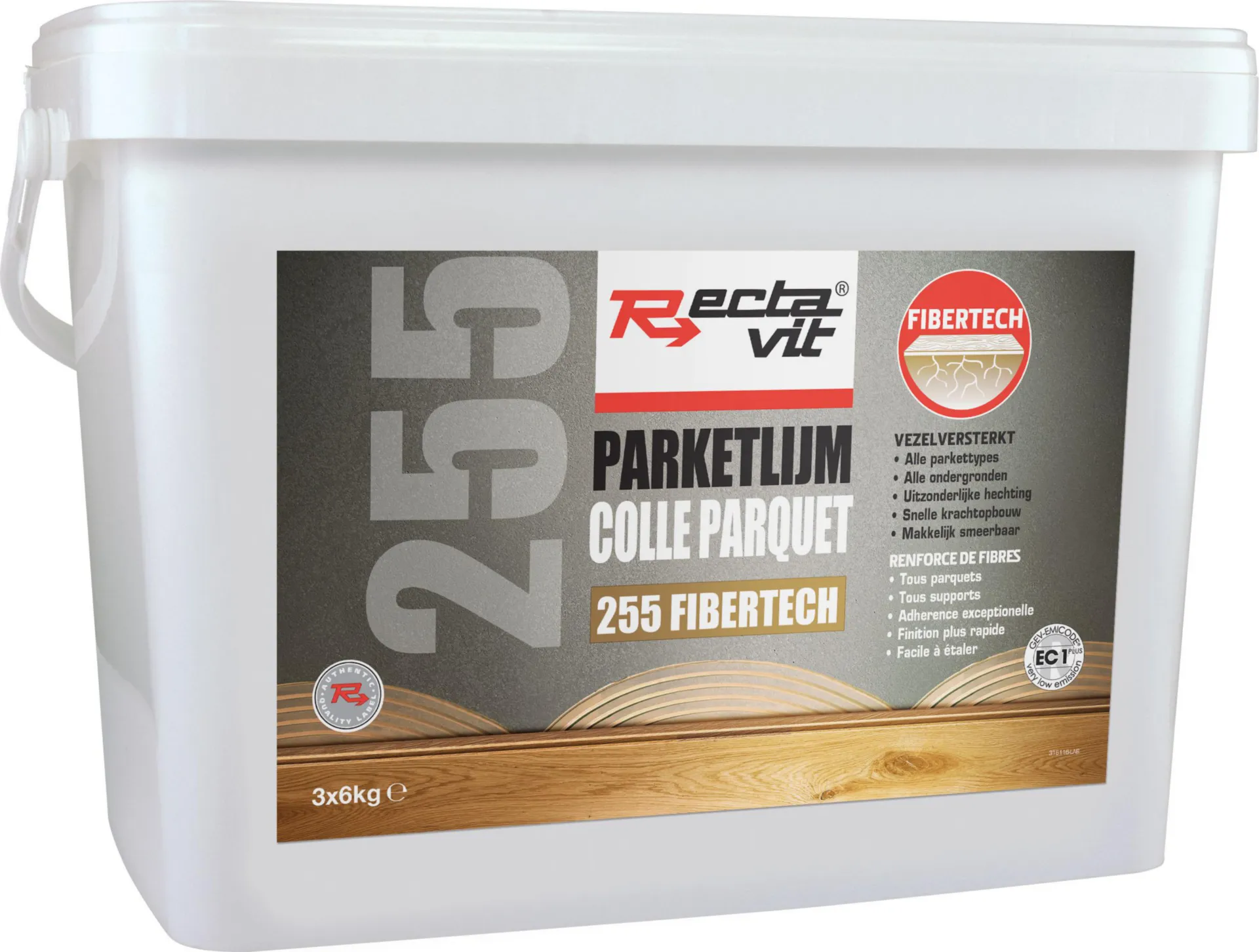 COLLE POUR PARQUET RECTAVIT 255 FIBER - 3X6 KG