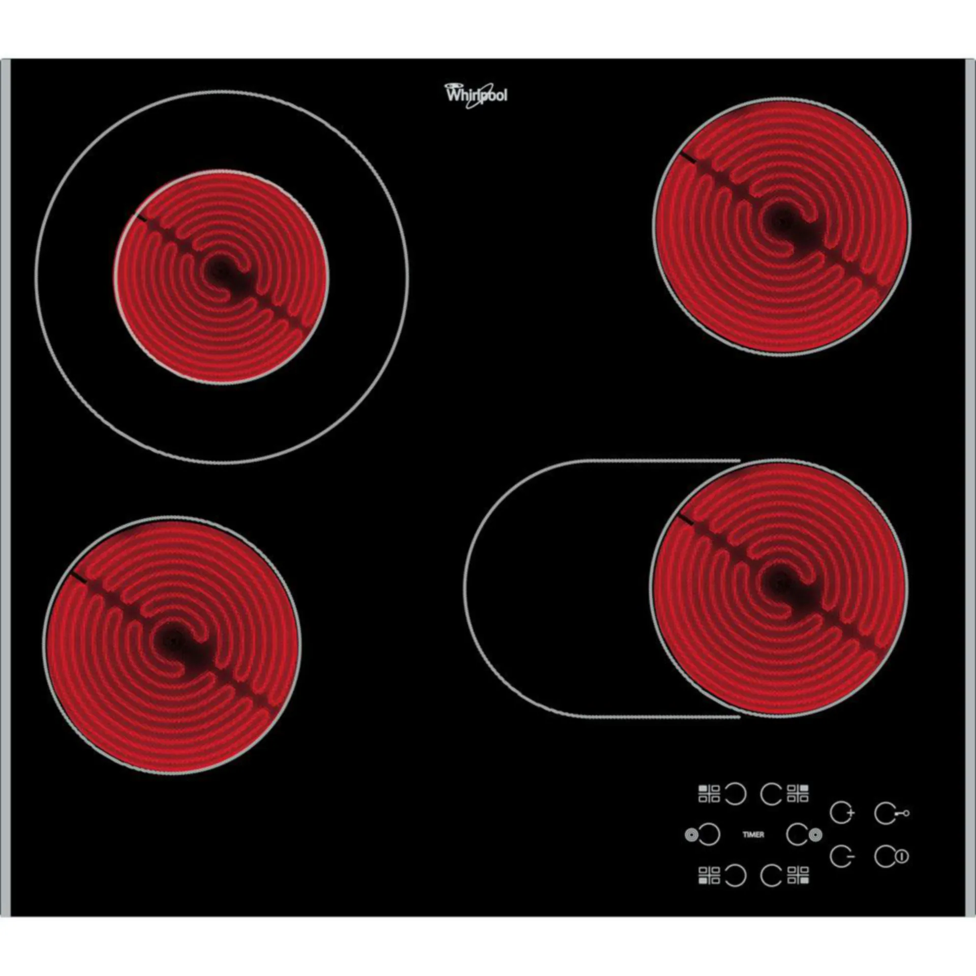 WHIRLPOOL AKT 8210 LX Table de cuisson vitrocéramique, 58 cm, 4 HiLight