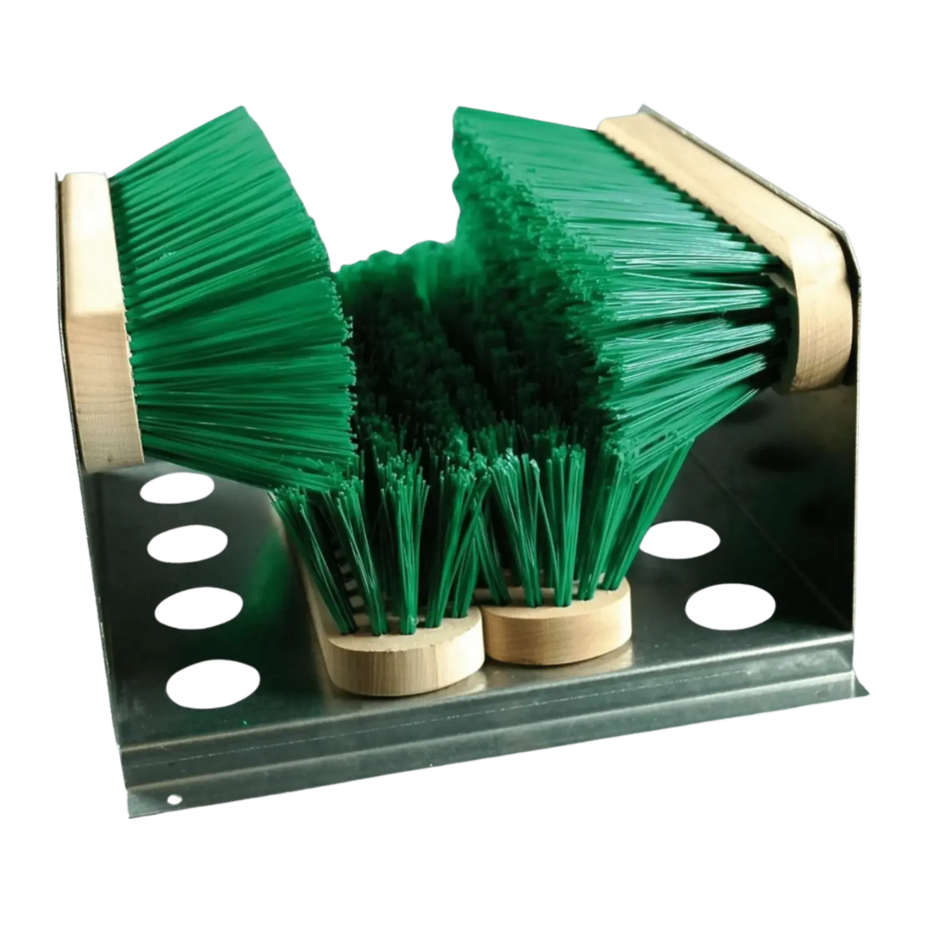 Brosse de pied galvanisée avec 4 brosses (A2916)