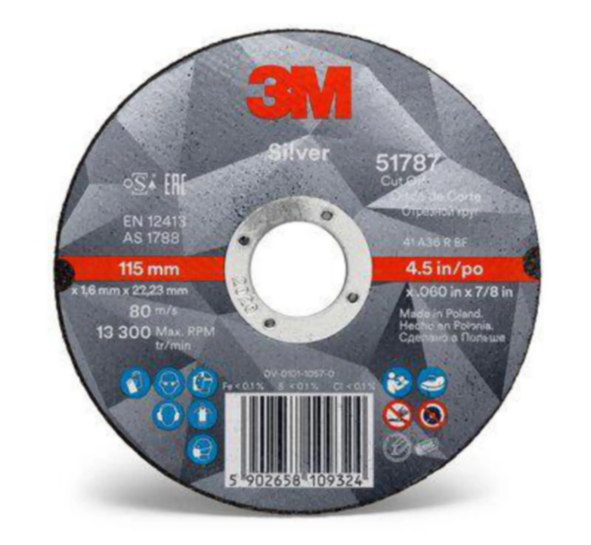 3M  DOORSLIJPSCHIJF SILVERLINE 125X1.0 50ST