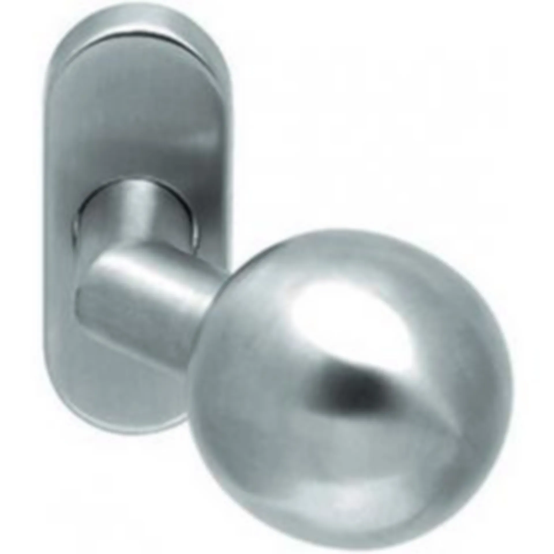 Artitec 67170R deurknop (verkropt, diameter 50 mm, vast op ovale rozet 30 x 71 mm, inox)