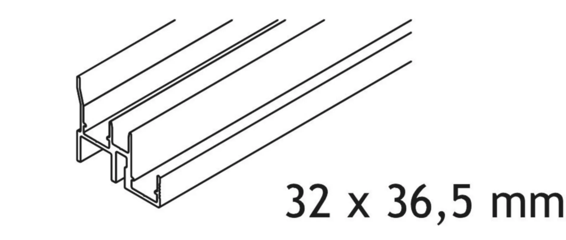 EKU RAIL DE GUIDAGE DOUBLE ALU - L = 2500MM