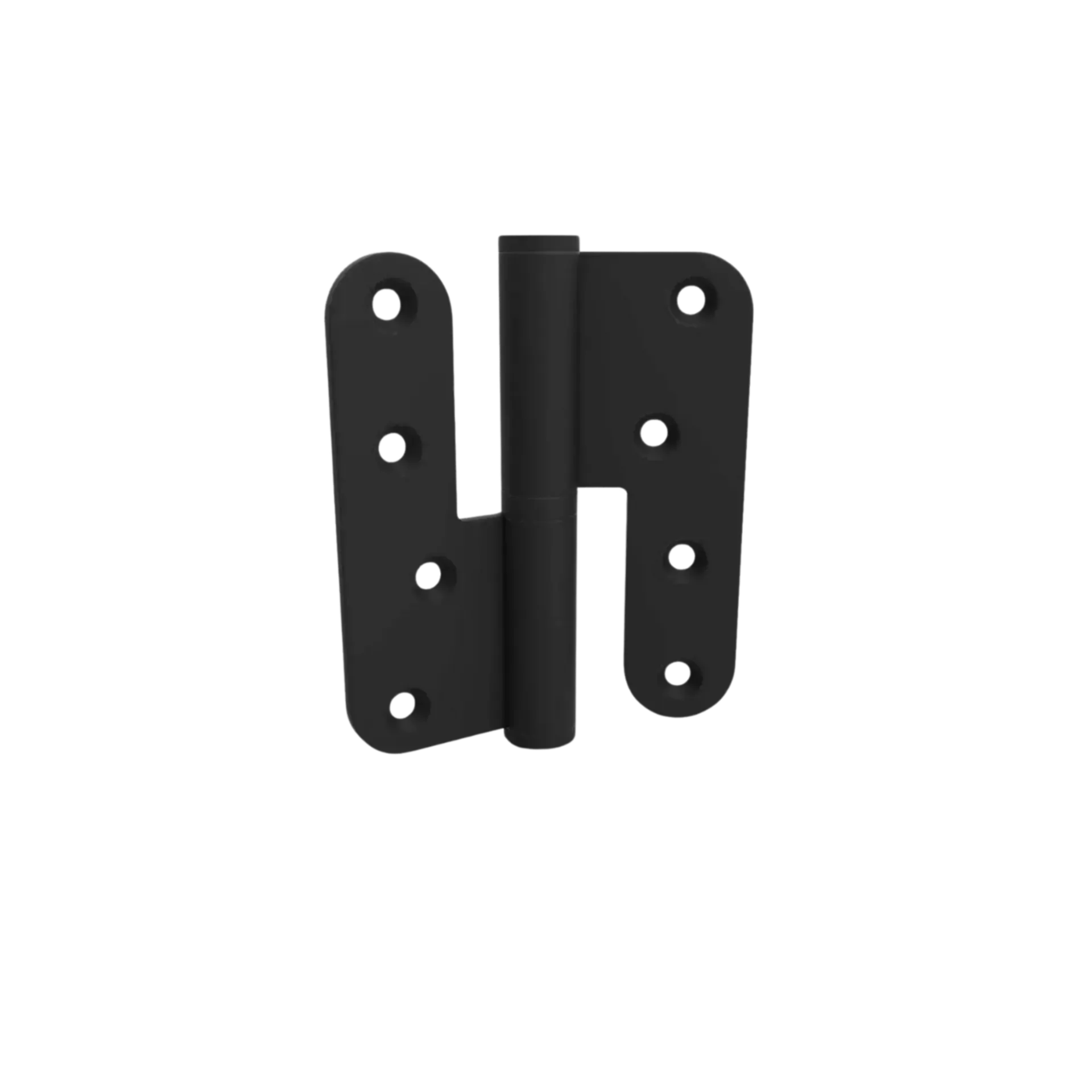 Paumelle 100x86mm Ouverte DS Fini Dia 16mm Épaisseur 3mm Inox 9005 Noir mat