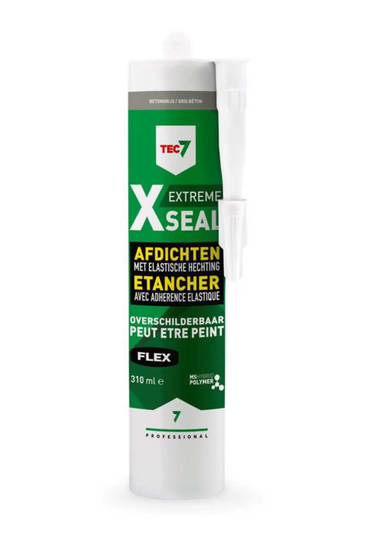 AFDICHTINGSKIT - MS-POLYMEER - TEC7 X-SEAL - BETONGRIJS 310ML - OVERSCHILDERBAAR