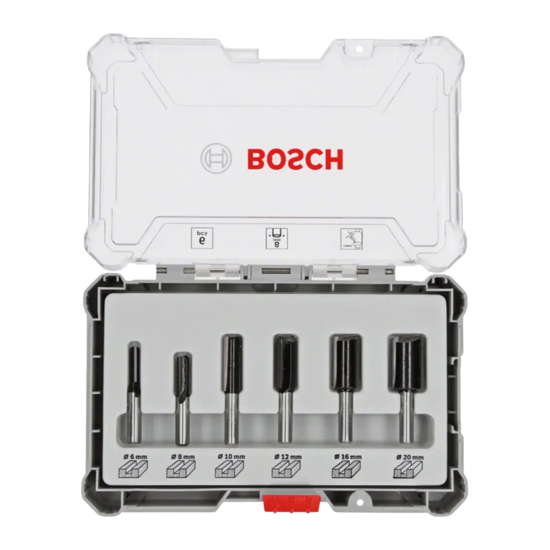 6-delige rechte frezenset schacht 8mm 6-delige rechte frezenset schacht 8mm