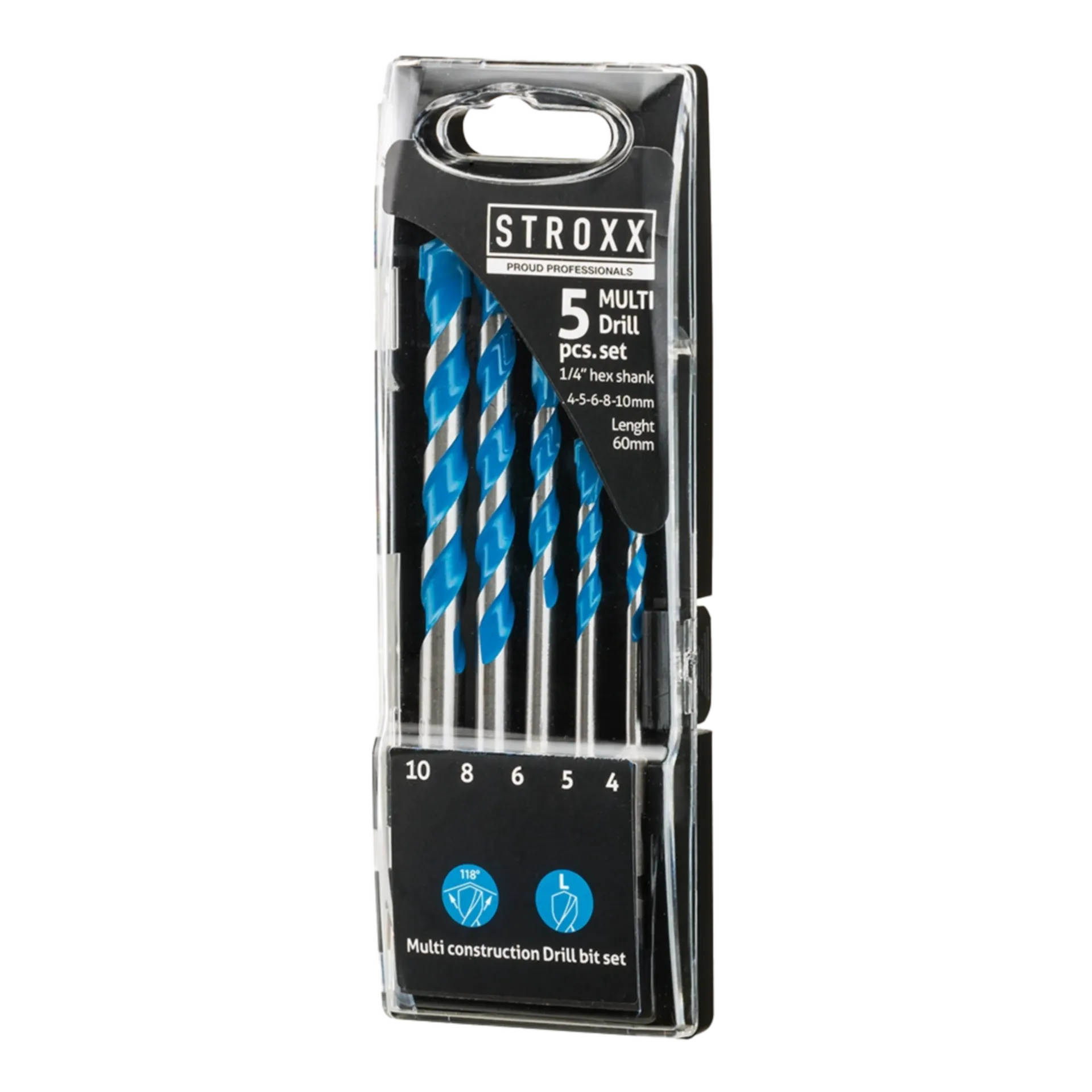 Set multi construction boren 10-8-6-5-4 zeskantaansluiting 5st Set multi construction boren 10-8-6-5-4 zeskantaansluiting 5st