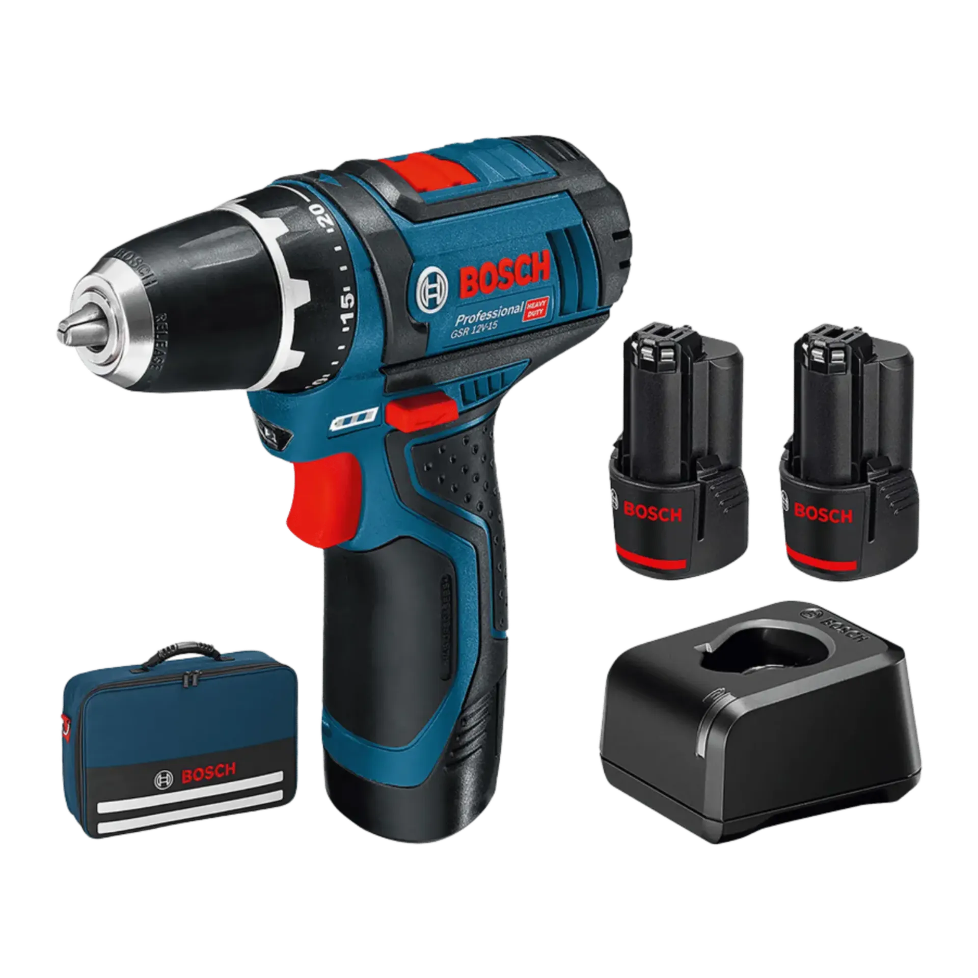 Accu schroefboormachine GSR 12V-15 (2 x 2,0Ah GAL 12V-20) Toolbag