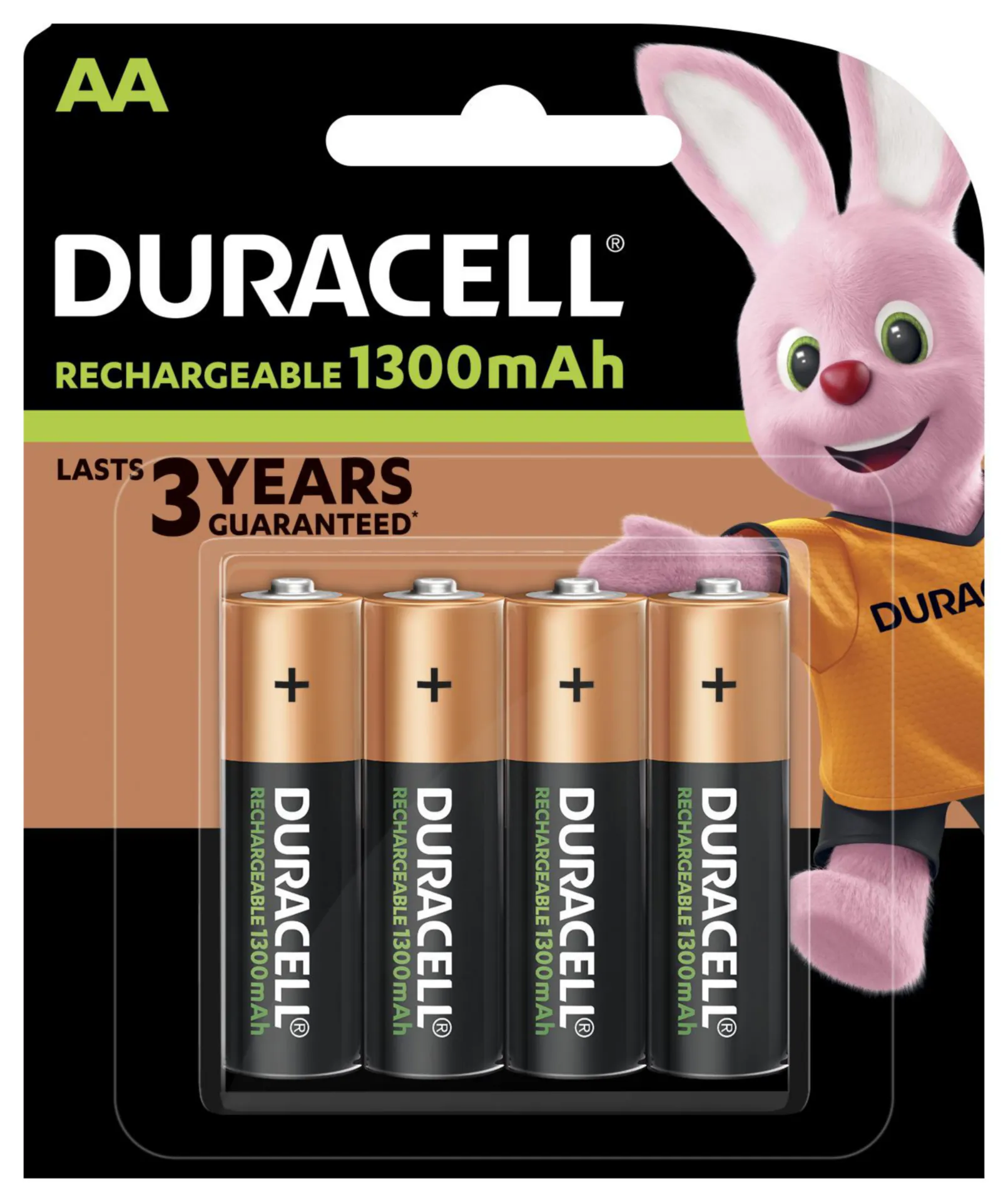 BATTERIE AA / LR06 RECHARGEABLE - DURACELL RECH. PLUS 1300MAH - BLISTER 4PCS