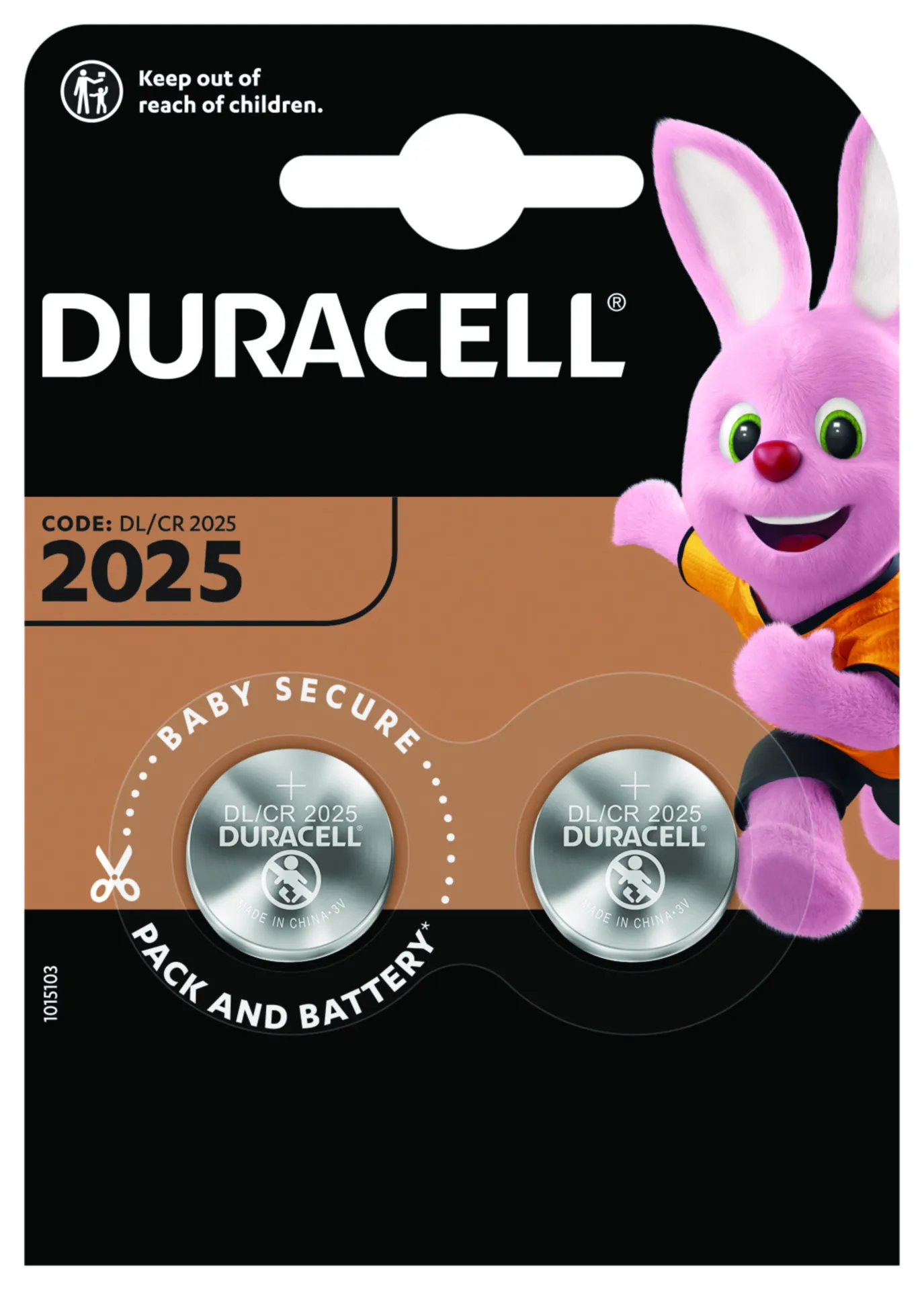 Duracell CR2025 Batterie lithium (blister 2 pièces)