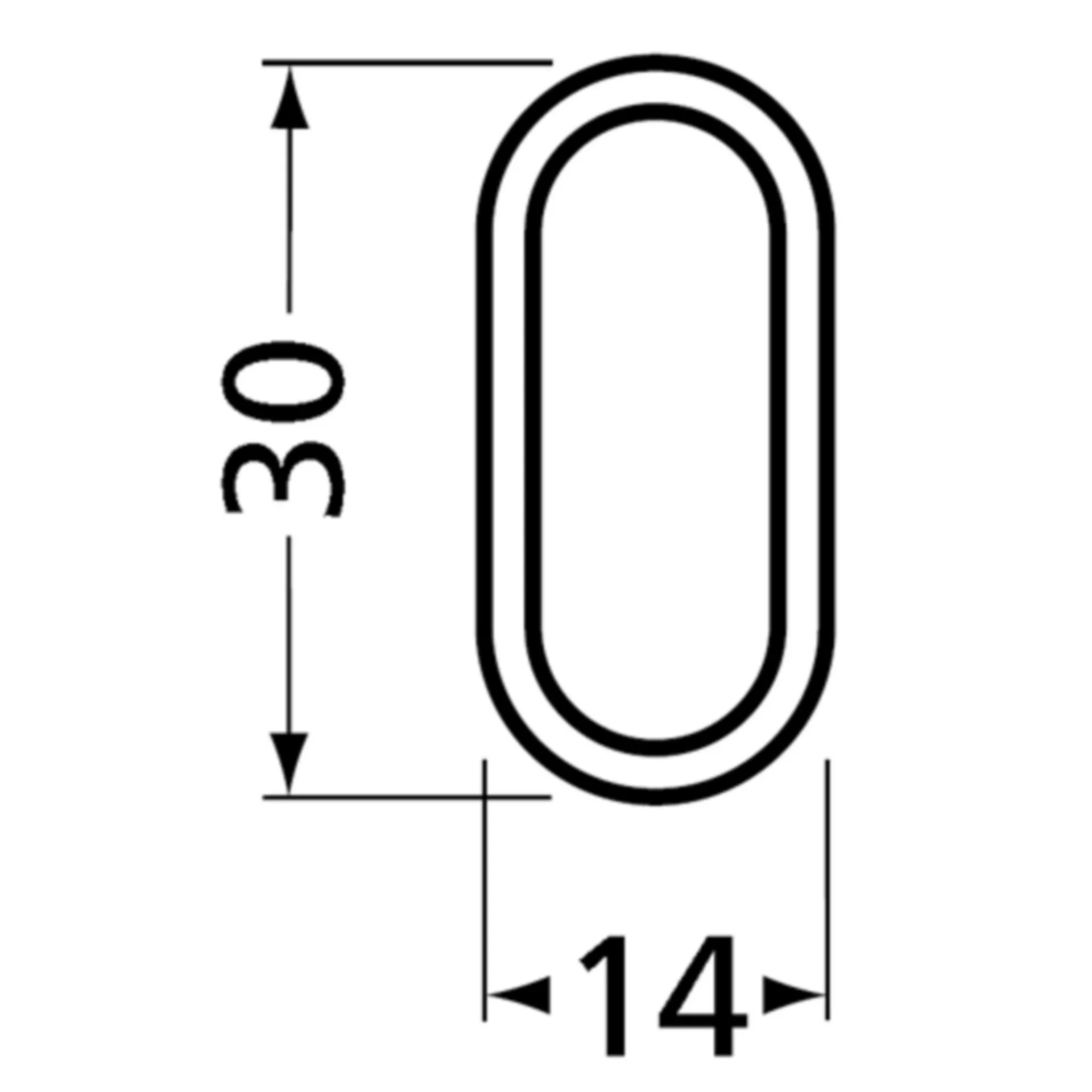 GARDEROBEBUIS HERMETA OVAAL 1015-18 ZWART L=1000MM