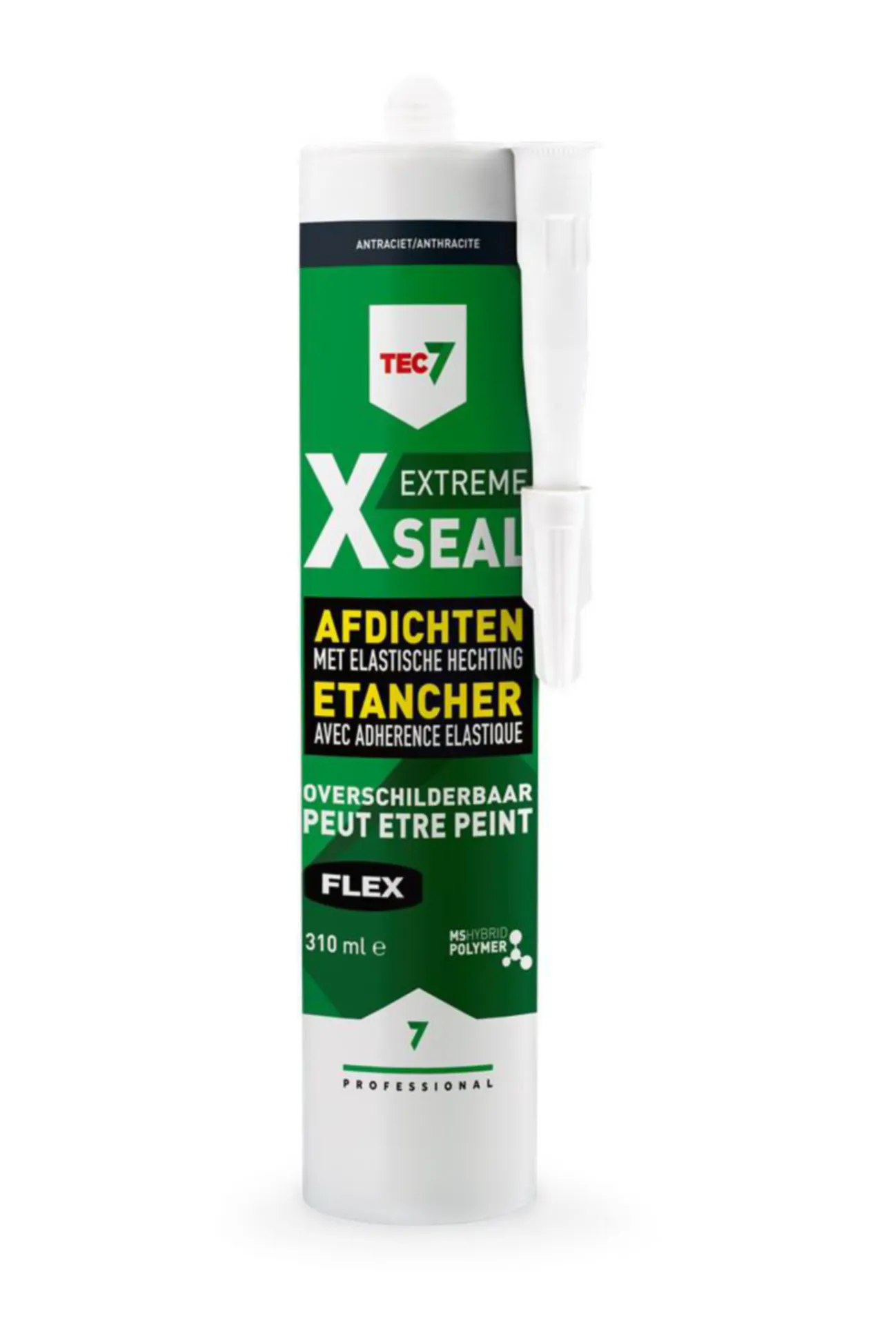 AFDICHTINGSKIT - MS-POLYMEER - TEC7 X-SEAL - ANTRACIET 310ML - OVERSCHILDERBAAR