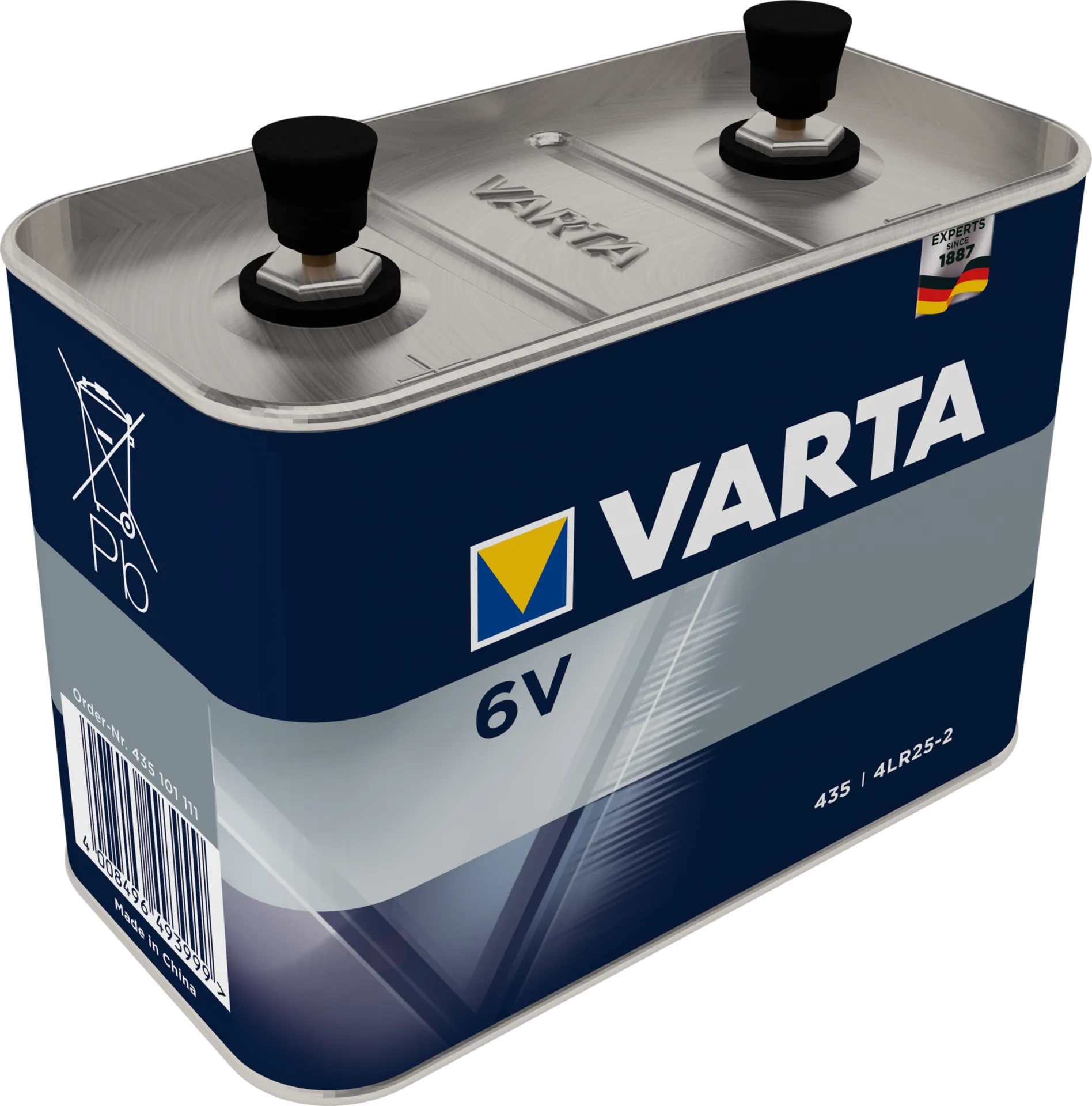 BATTERIE BLOCK 6V / 4LR25-2 LONG LIFE - VARTA CONNECTION À VIS - BLISTER 1PC
