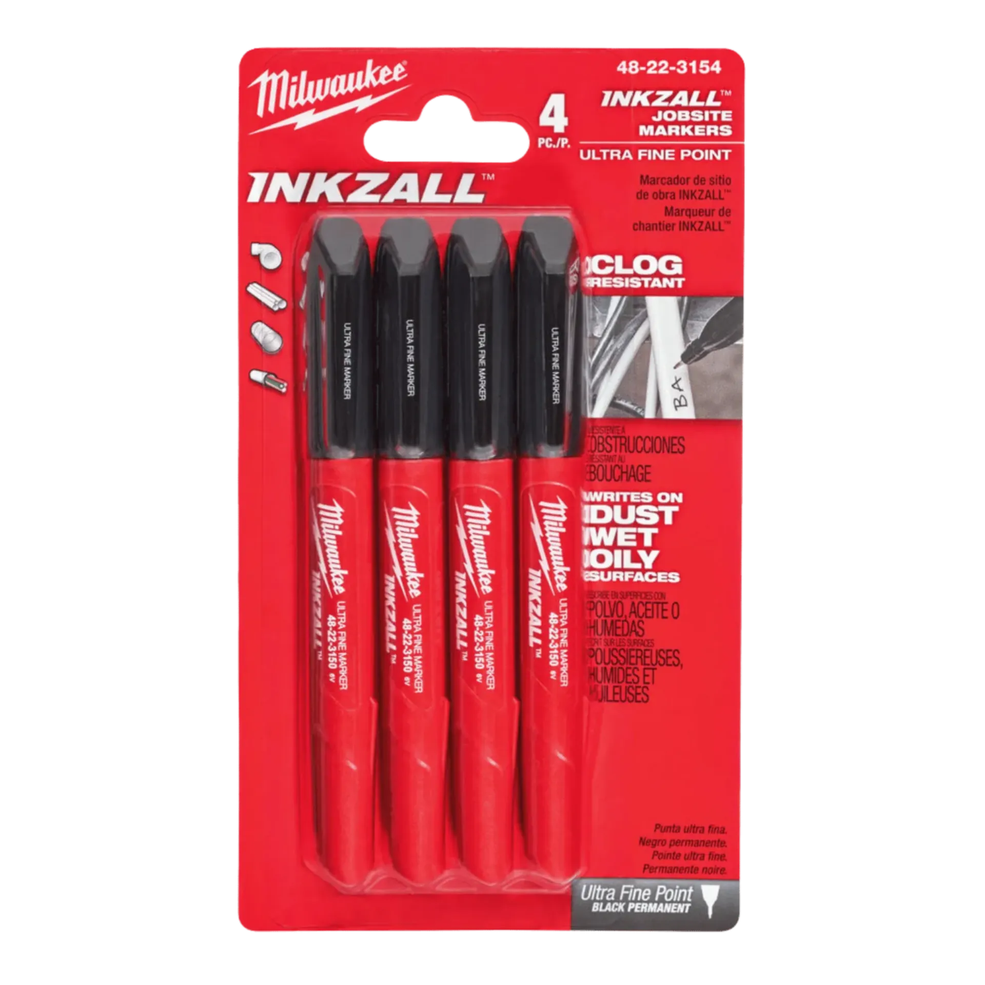 Marker Inkzall ultrafijne punt 0,6mm zwart (blister 4 stuks) - 48223154 Marker Inkzall ultrafijne punt 0,6mm zwart (blister 4 stuks) - 48223154