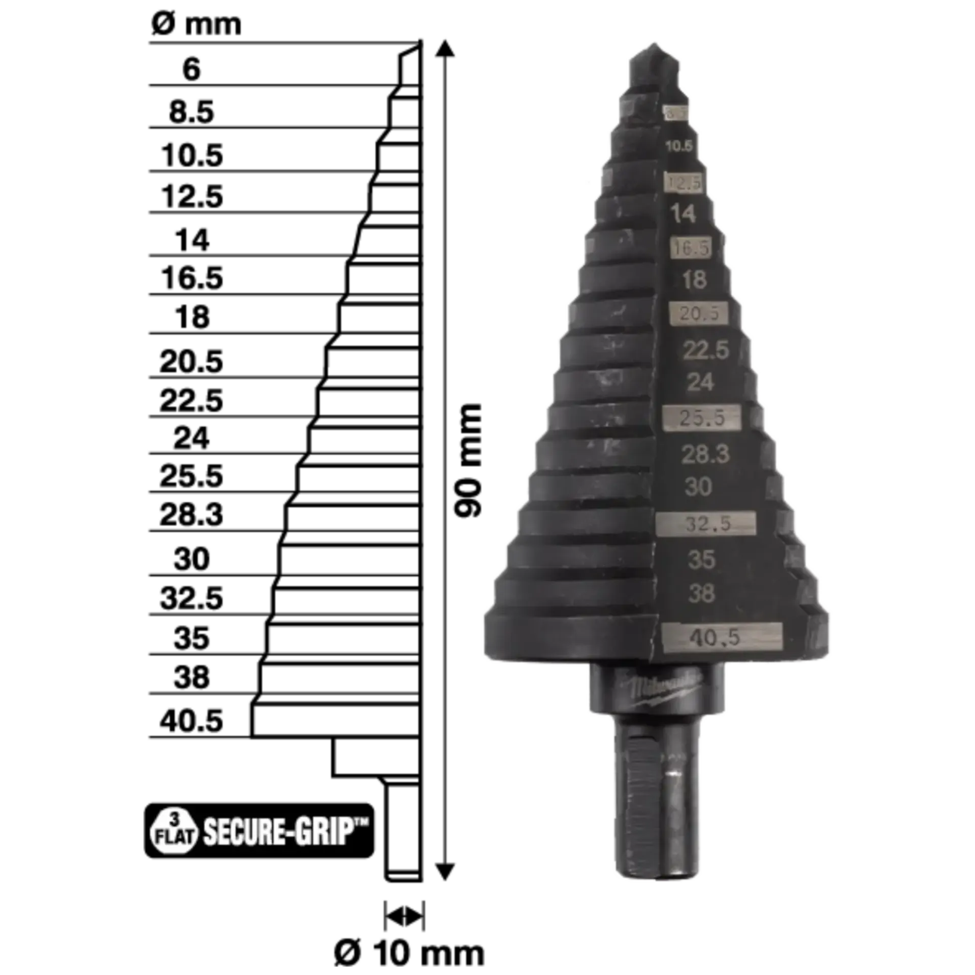 Stappenboor 6 - 40.5 mm Stappenboor 6 - 40.5 mm