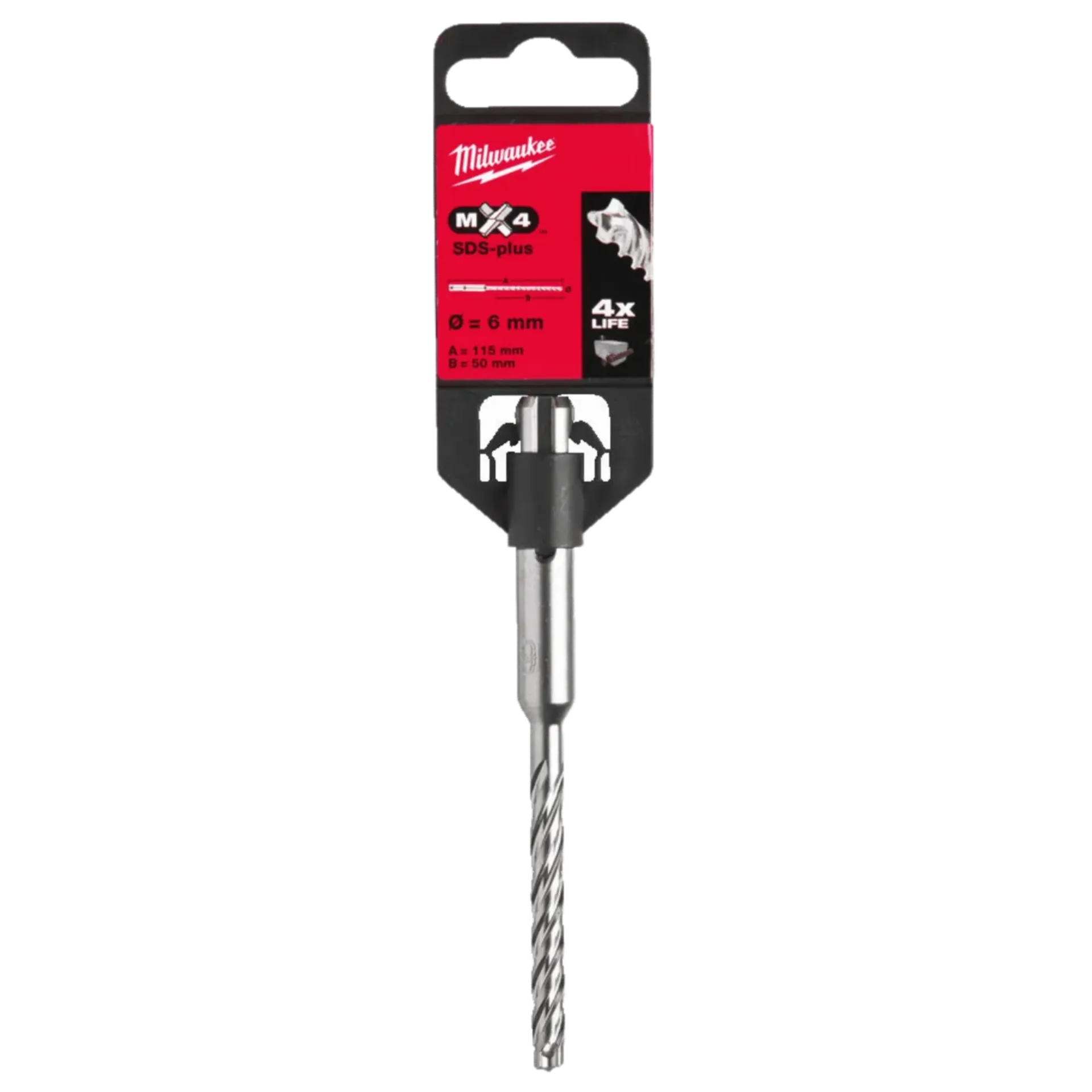 Foret à percussion SDS-Plus MX4 - 6 x 110 x 50 mm Foret à percussion SDS-Plus MX4 - 6 x 110 x 50 mm