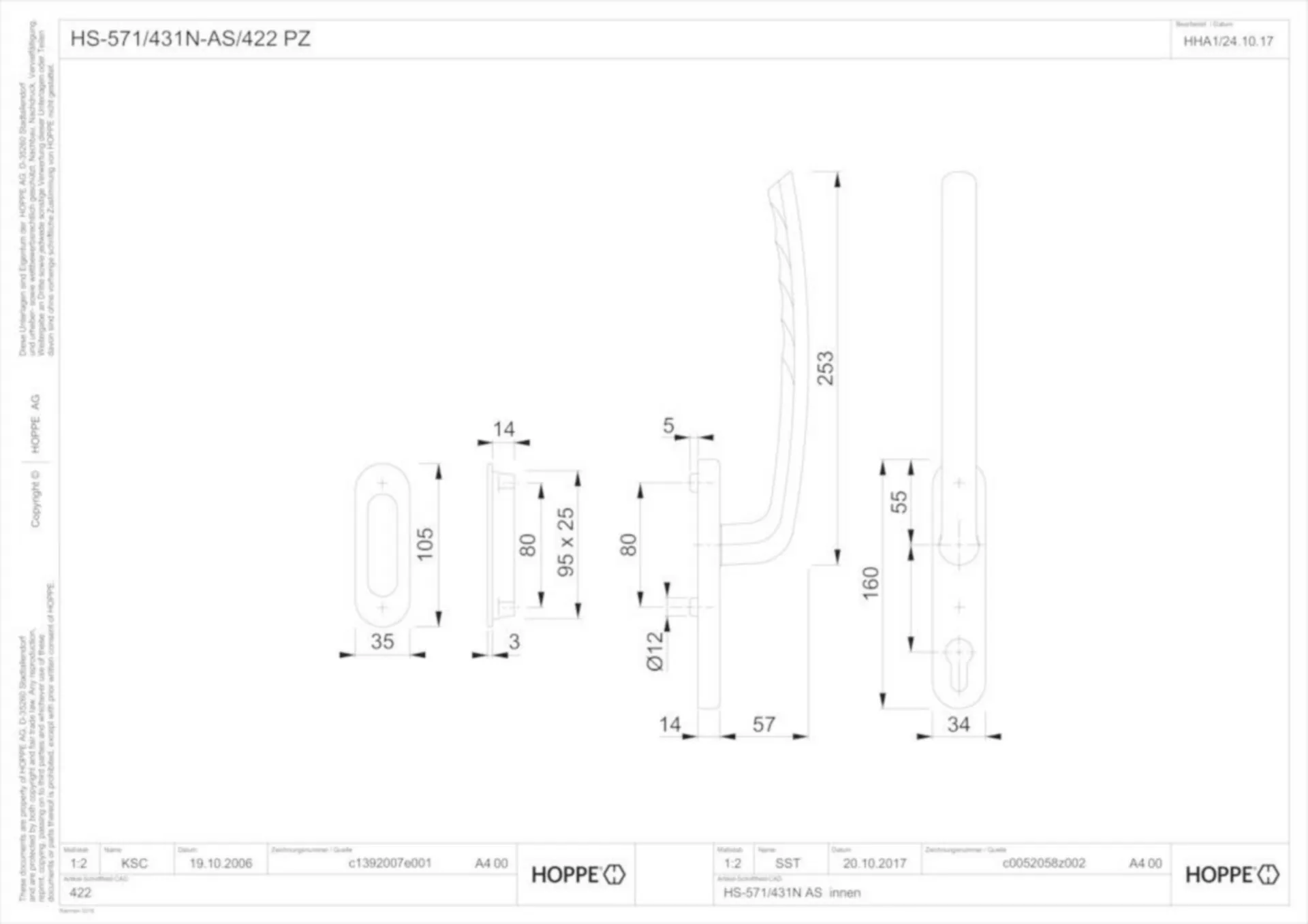HEFSCHUIFKRUKGRT + SCHELP HOPPE HS TOKYO 571/431N-AS/422 F1 PZ DD75-80