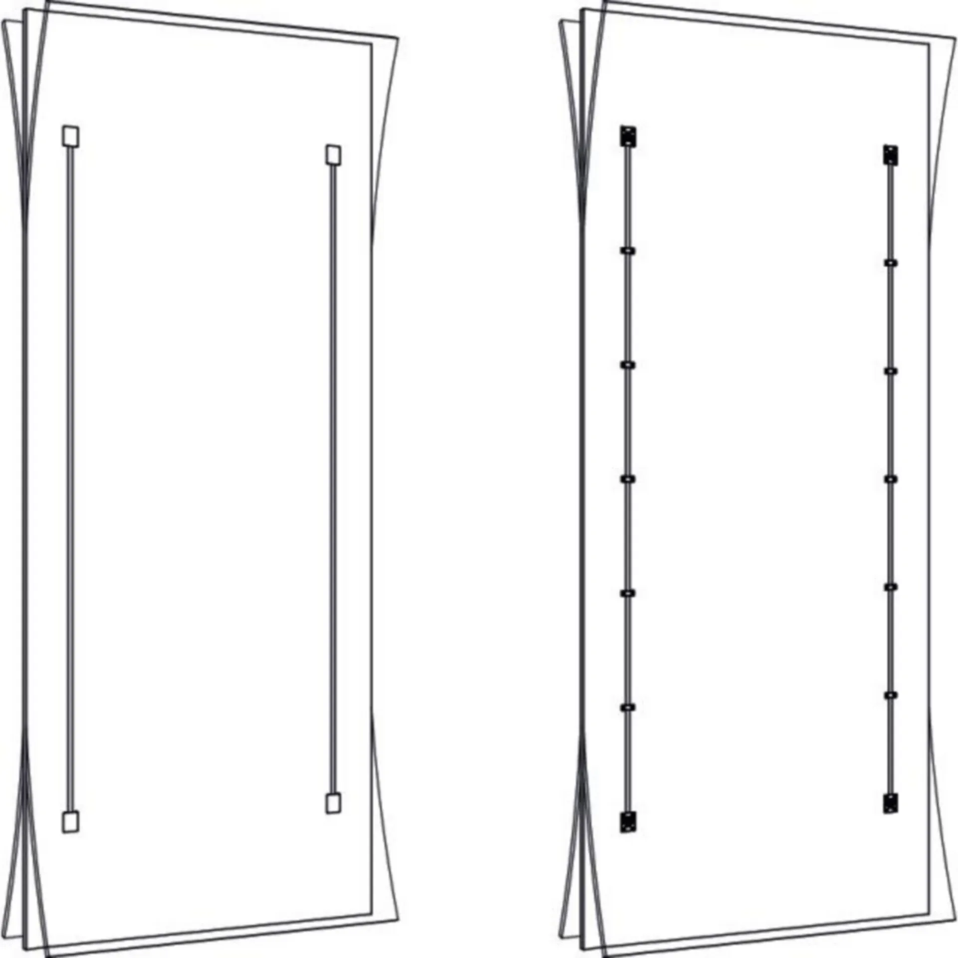 EKU FERRURE DE REGLAGE POUR 1 PORTE - HAUTEUR 2040-2600MM - NOIR (2 TIGES)