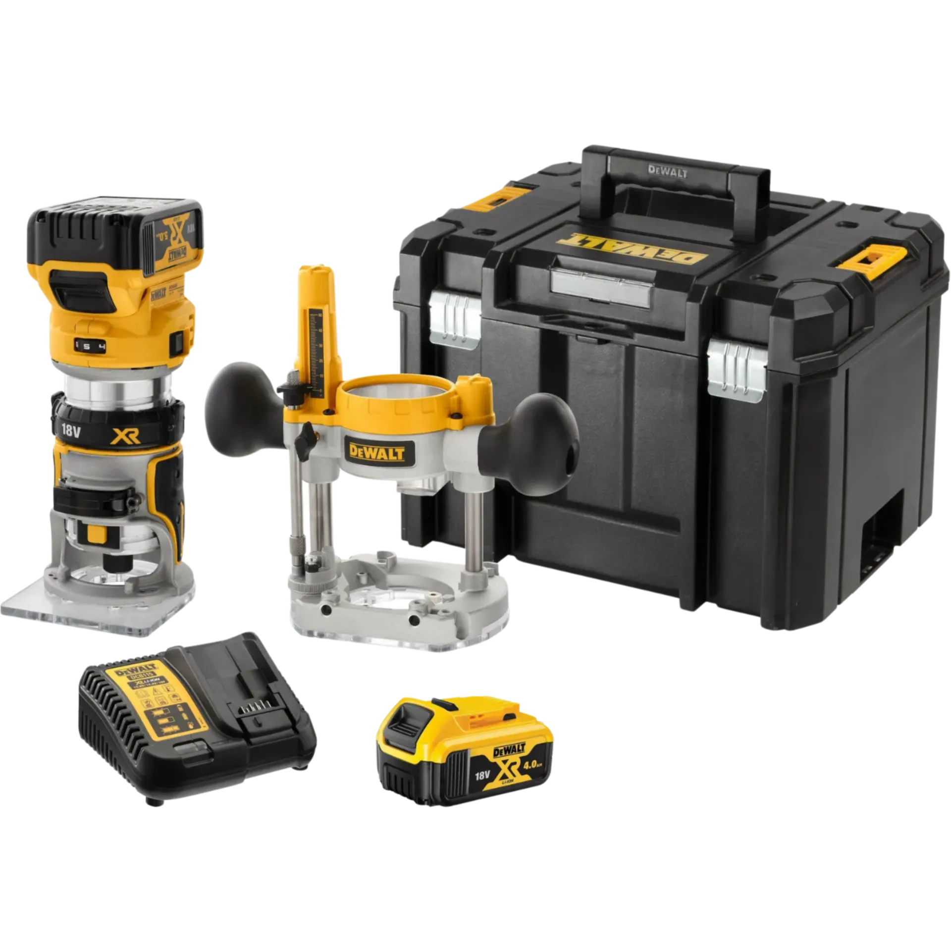 Défonceuse plongeante sans balais avec semelle interchangeable (18 V - 2 x 5,0 Ah) Défonceuse plongeante sans balais avec semelle interchangeable (18 V - 2 x 5,0 Ah)