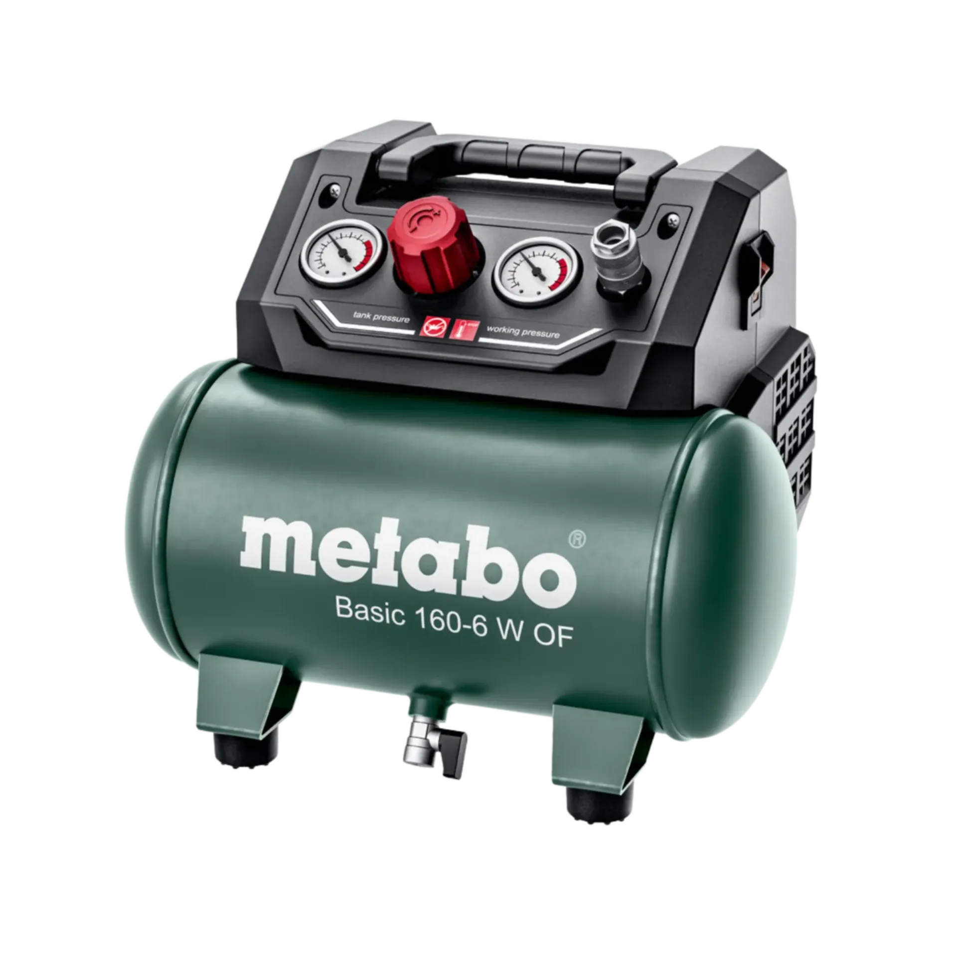 Compressor basic 160-6 W OF (6l - 0.9kw - 8 bar - olievrij) Compressor basic 160-6 W OF (6l - 0.9kw - 8 bar - olievrij)