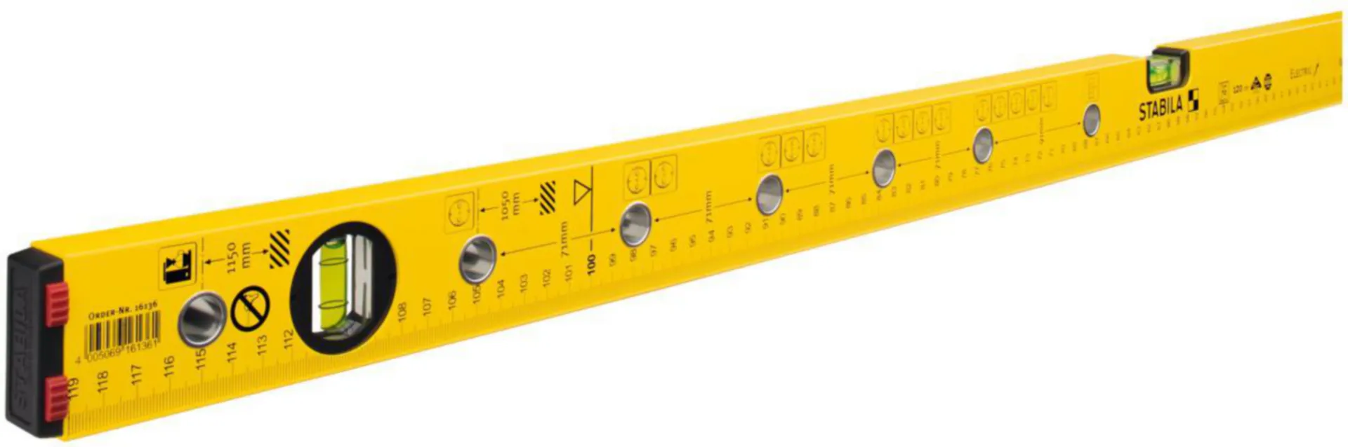 Stabila 16136 Niveau type 70 (120 cm, trous pour électriciens)