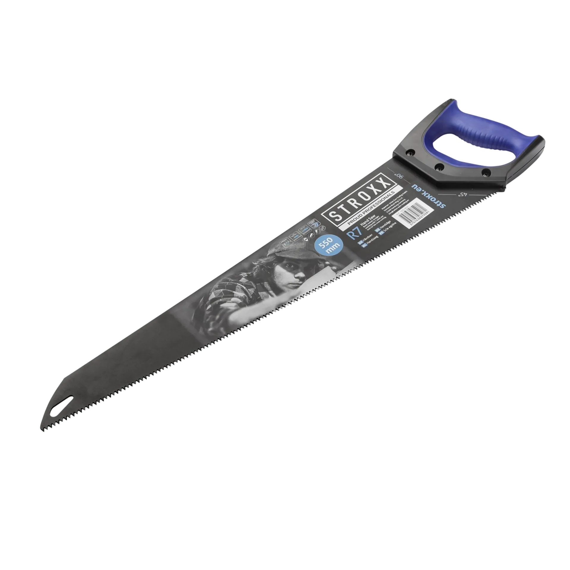 Handzaag 550mm zwart gecoat 7th/inch snel afkortwerk