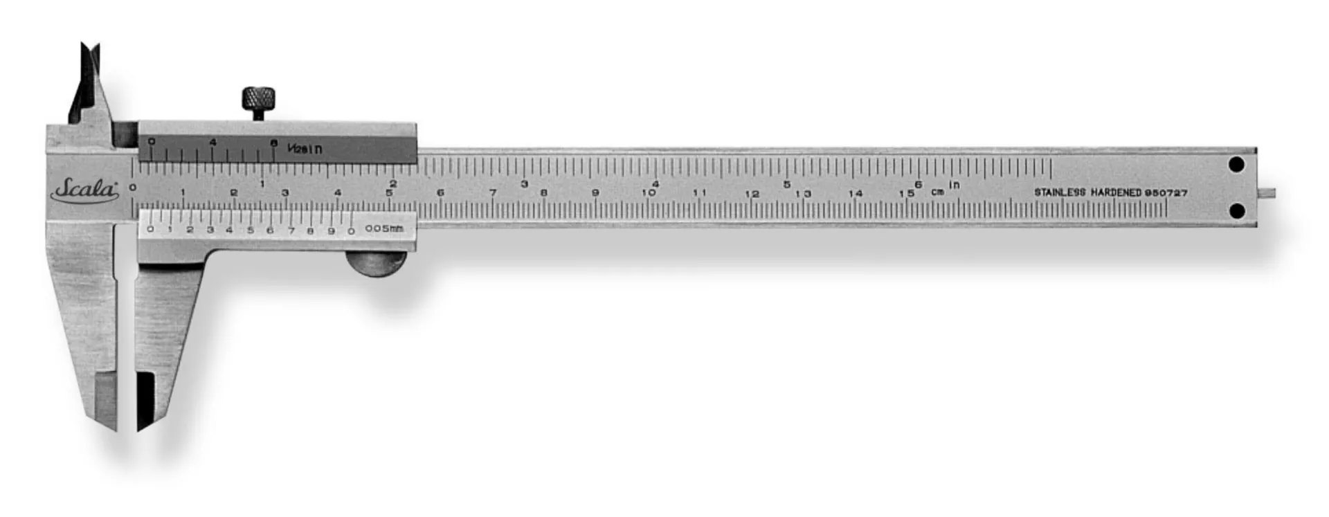 Scala 252.301-X schuifmaat (150 x 40 mm, vergrendelingsschroef, 1/20 mm - 1/128 inch)