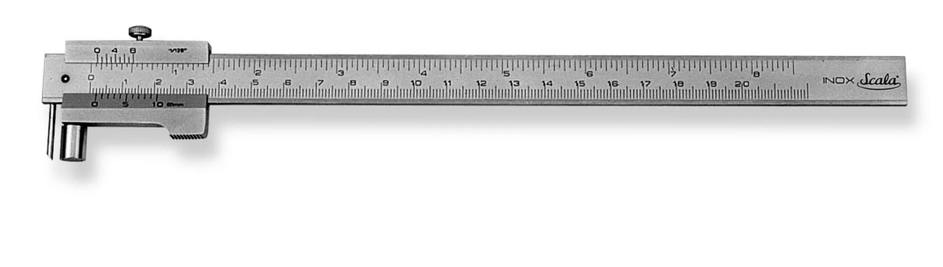 Scala 258.302-X schuifmaat (200 mm, roller 1/20 mm-1/128 inch, schrijfnaald)