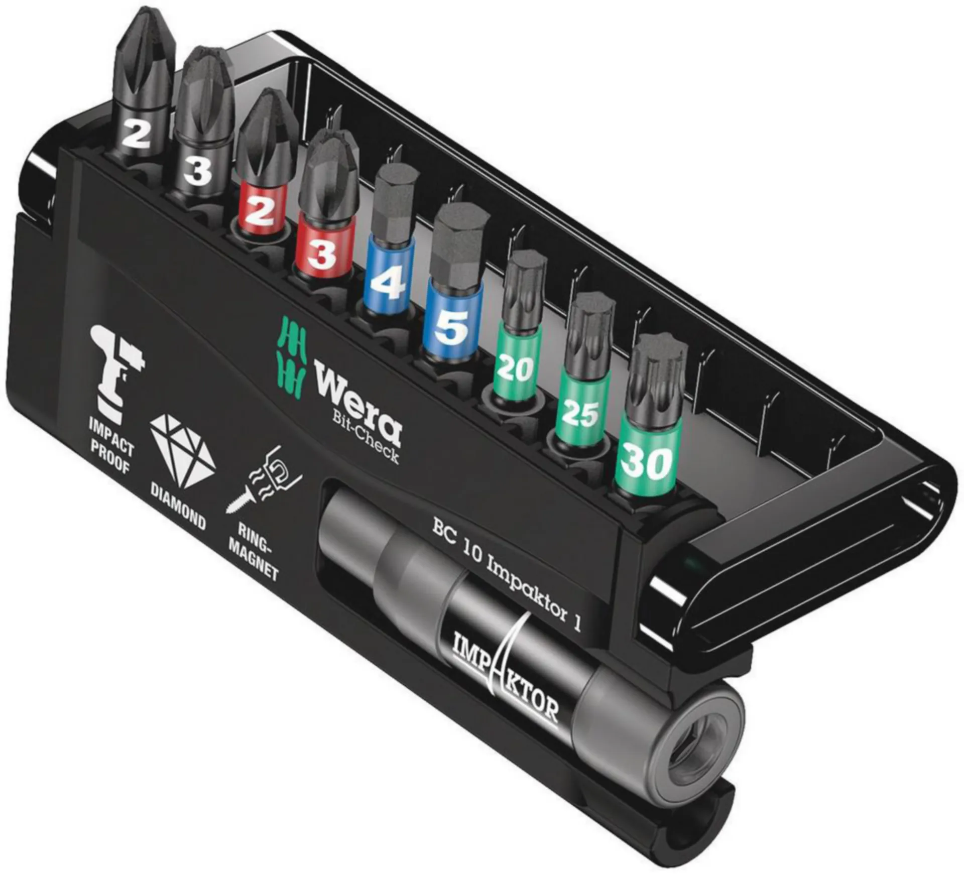 10-DELIGE BITSENSET WERA BIT-CHECK 10 IMPAKTOR 1