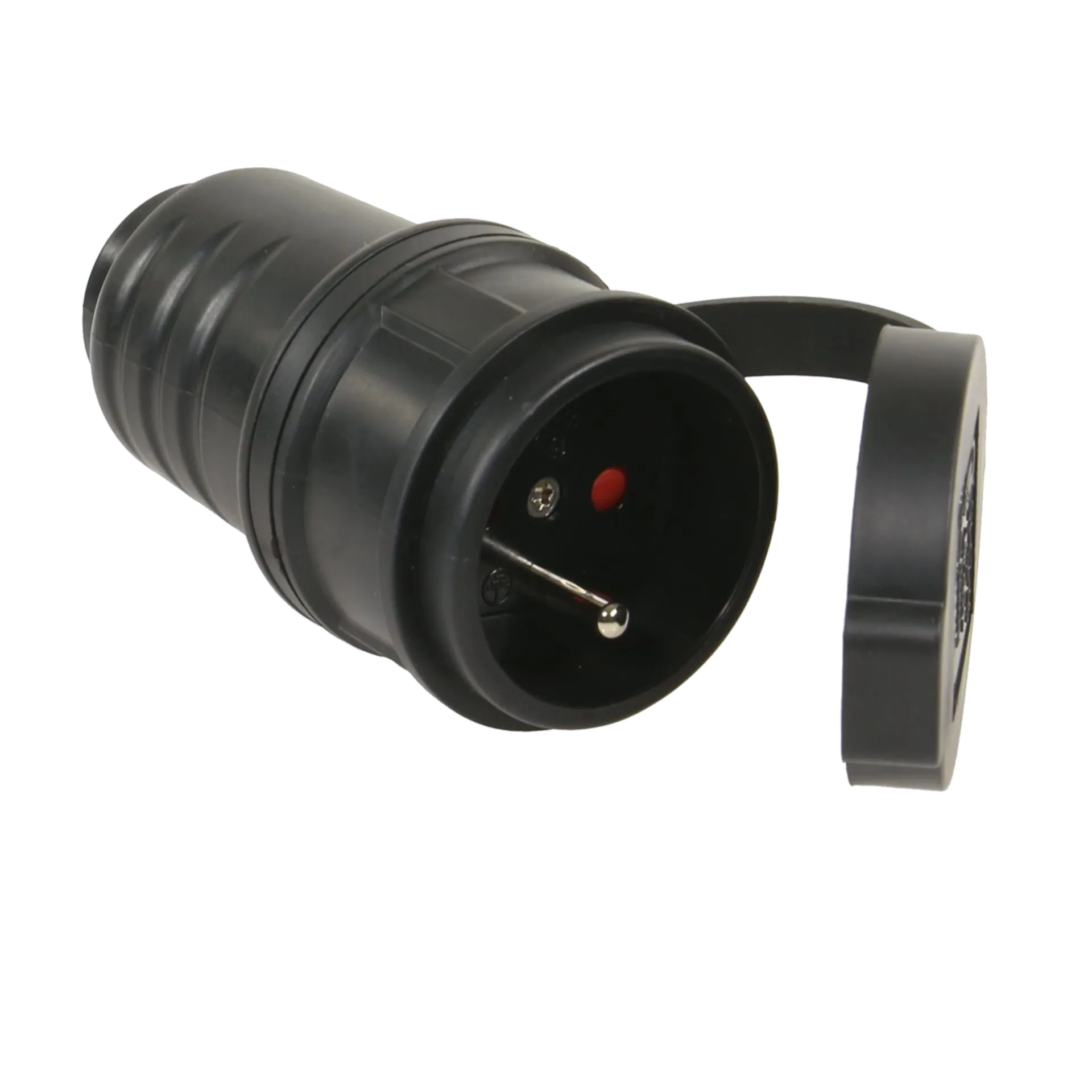 Rubber stekker vrouwelijk + aardepin 230V/16A