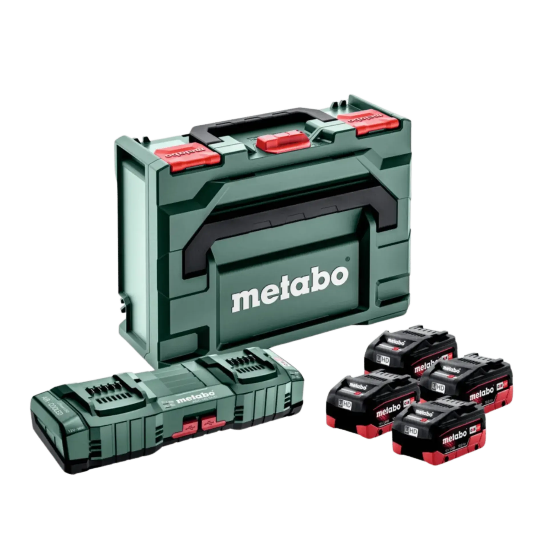 Set de batteries 18V : 4 x 10 Ah Li-ion HD + chargeur ASC145 DUO