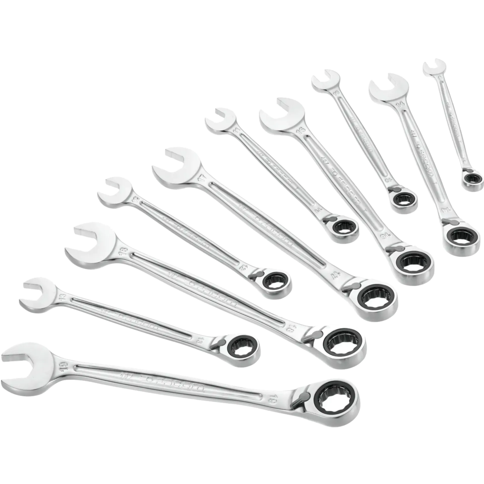 Set (10St) Ring-Steeksleutels Met Ratelfunctie Ref 467B.Jp10Pb