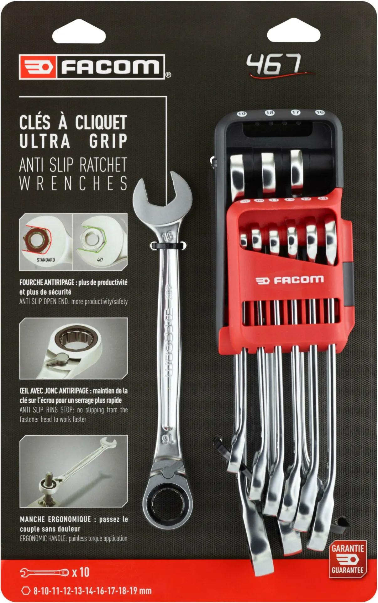 Set 10 Cles Avec Fonction A Cliquet Ref 467B.Jp10Pb Set 10 Cles Avec Fonction A Cliquet Ref 467B.Jp10Pb