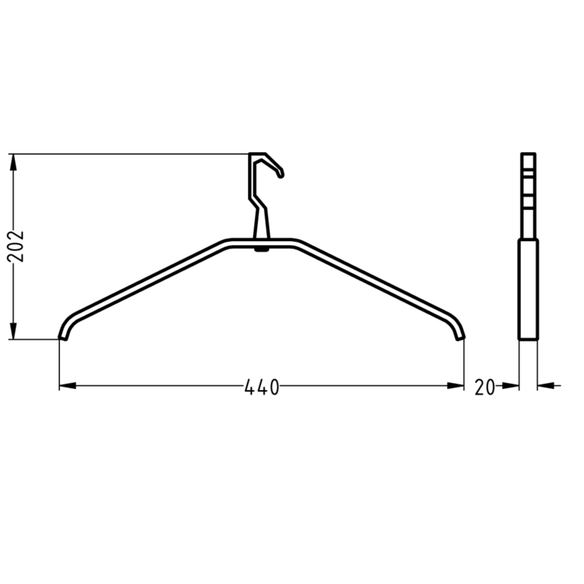 CINTRE GARDELUX 1 TYPE 1262 - NOIR MAT