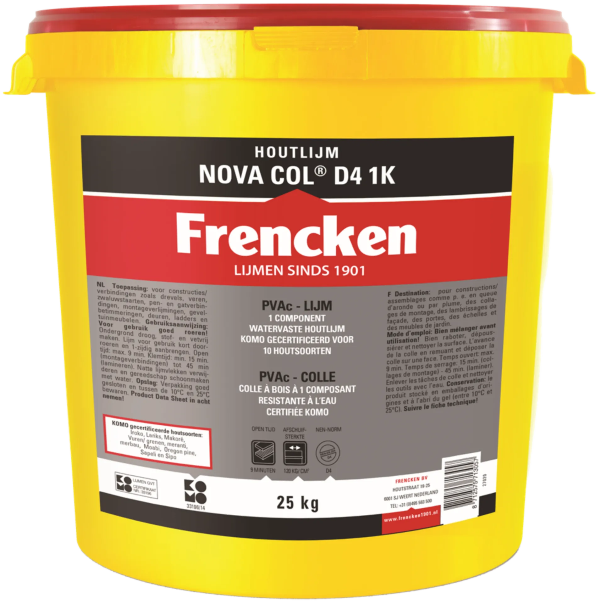 Frencken Novacol D4 colle bois (1 composant, 25 kg)