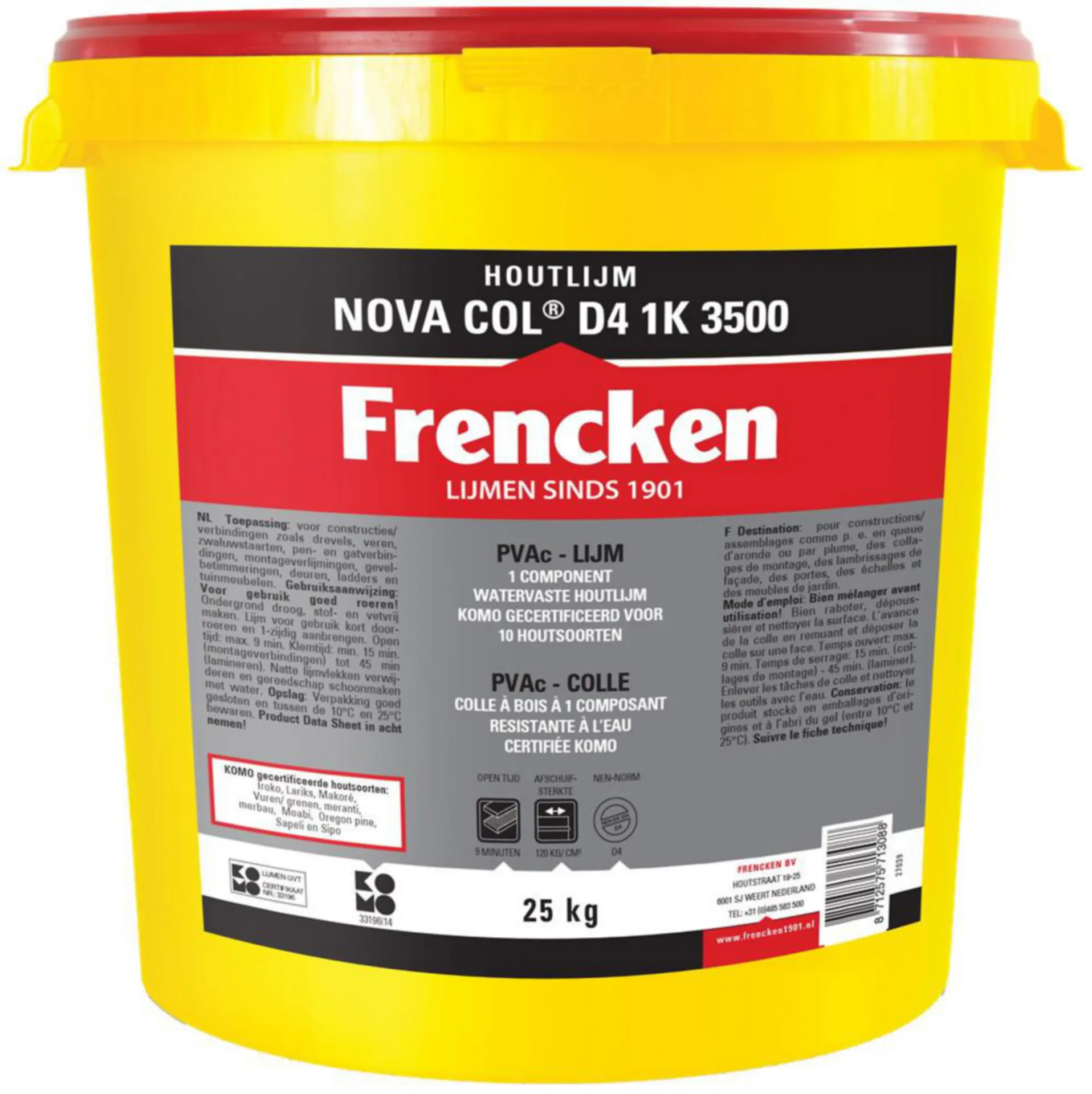 Frencken Nova Col D4 1K 3500 Colle bois (1 composant, 25 kg)