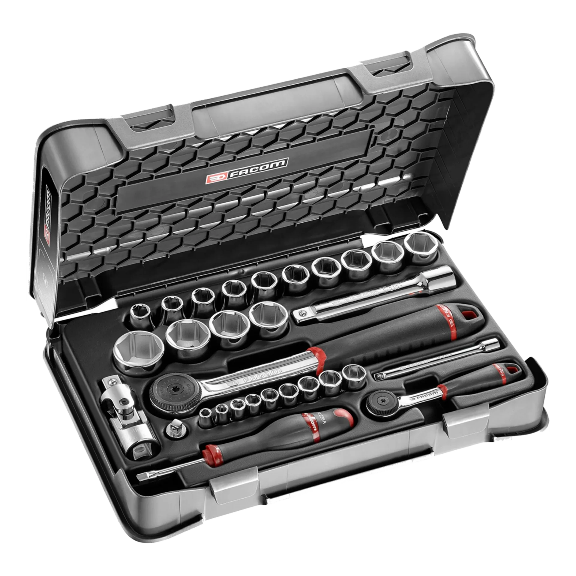 Boîte à douilles 1/4 1/2 6-K MM R-S.161B, 31 Pièces Boîte à douilles 1/4 1/2 6-K MM R-S.161B, 31 Pièces