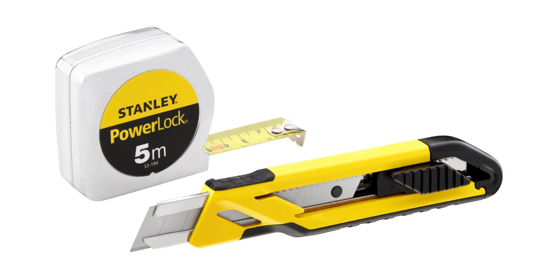 STHT74259-2 Rolmeter Powerlock 5m x 19mm + Afbreekmes 18mm