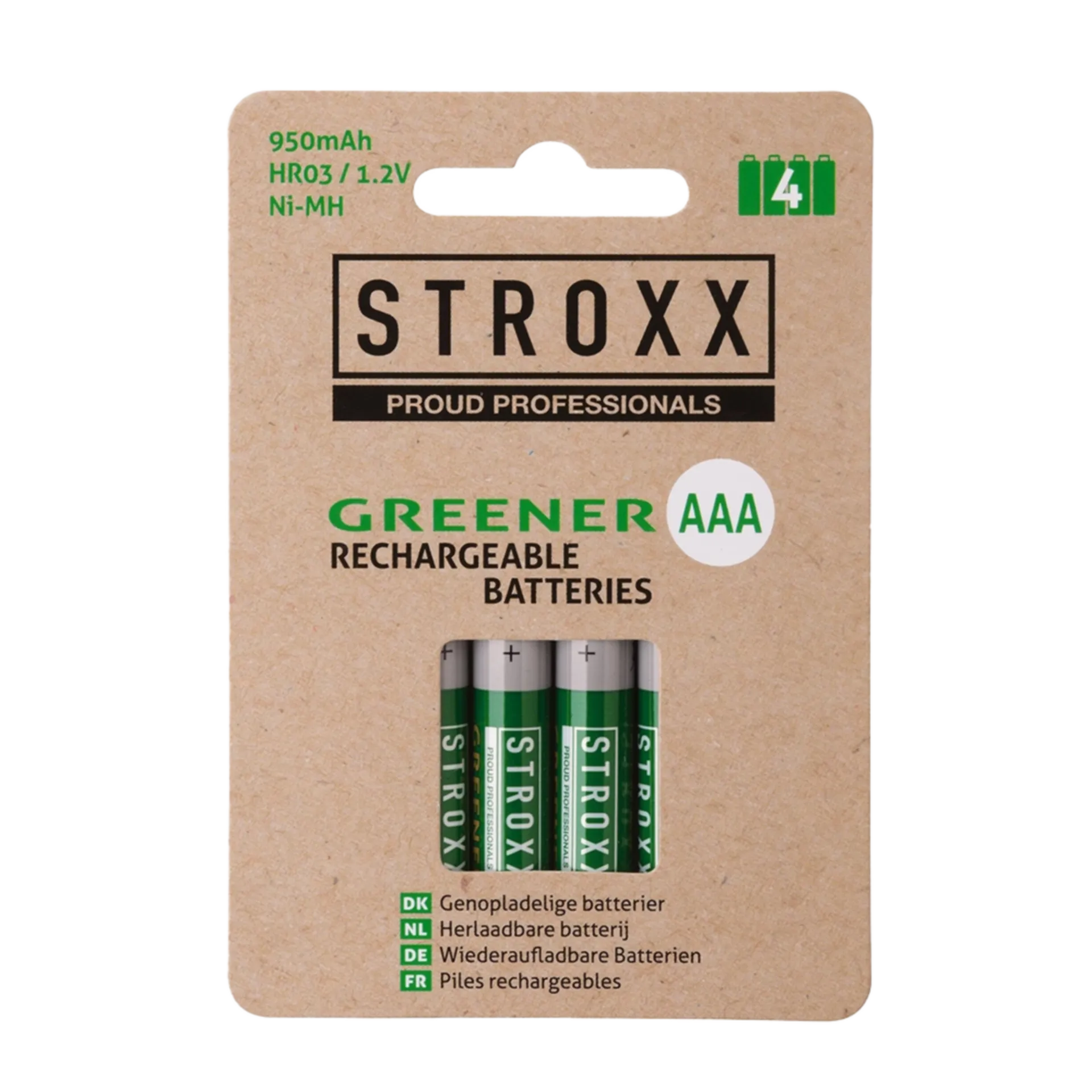 Batterie rechargeable AAA LR03 950mAh - 4 pièces