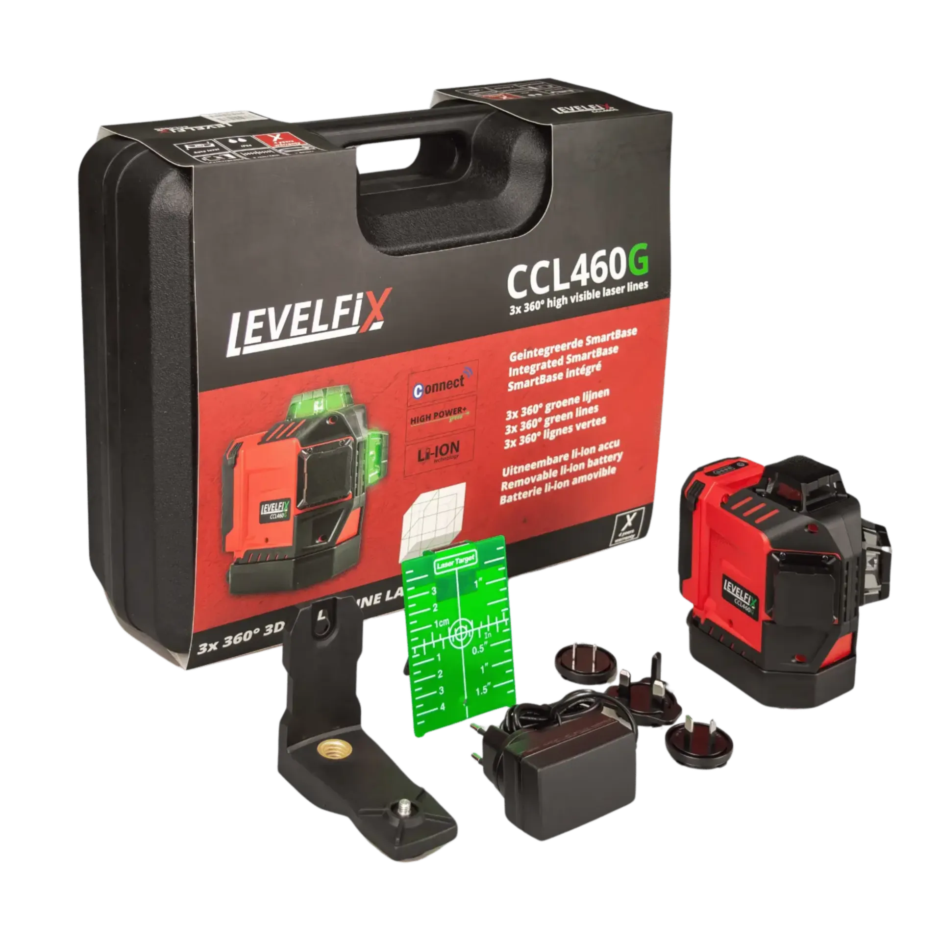Kruislijnlaser Levelfix CCL460G (incl. statief en ontvanger)