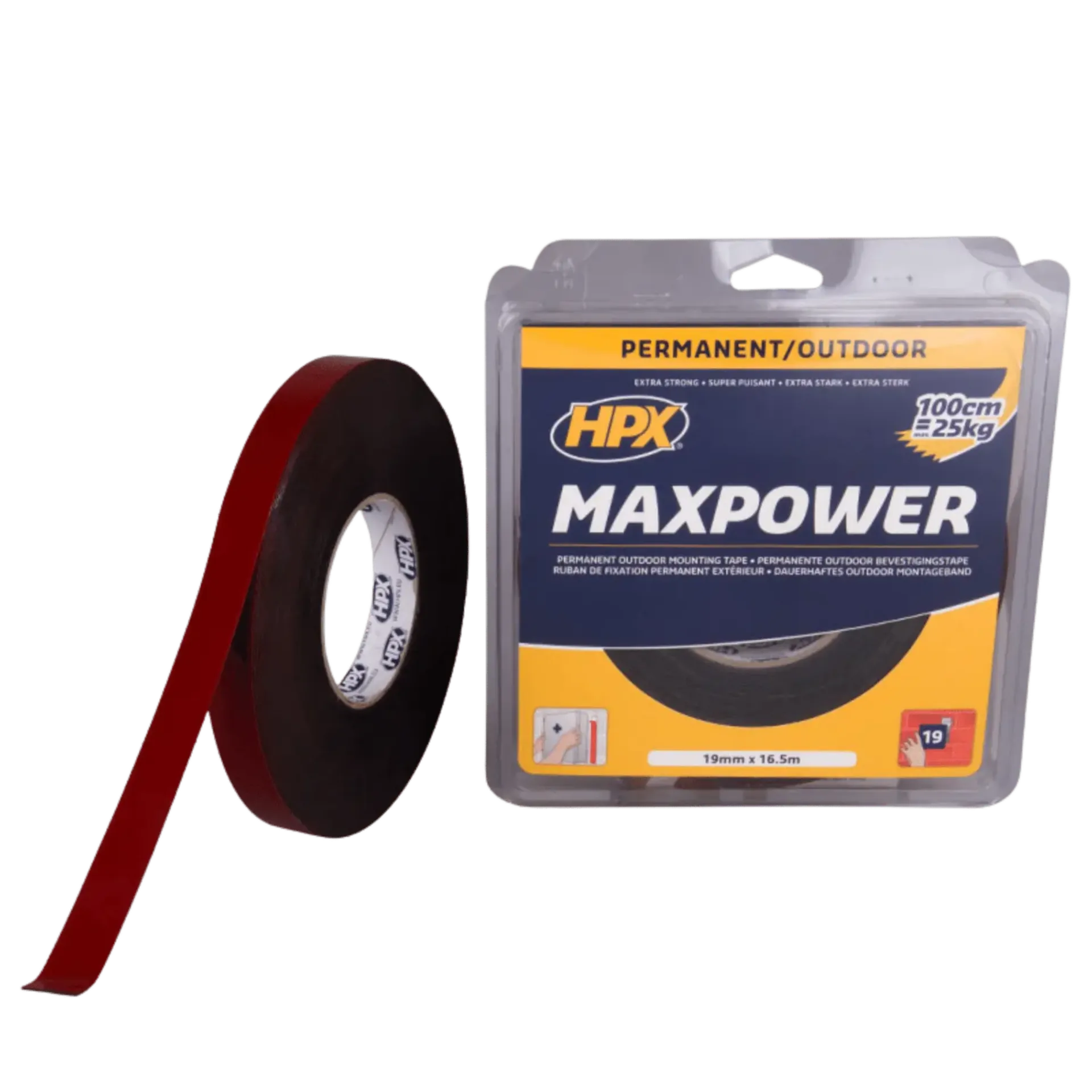 Max Power outdoor bevestigingstape - zwart 19mm x 16,5m Max Power outdoor bevestigingstape - zwart 19mm x 16,5m