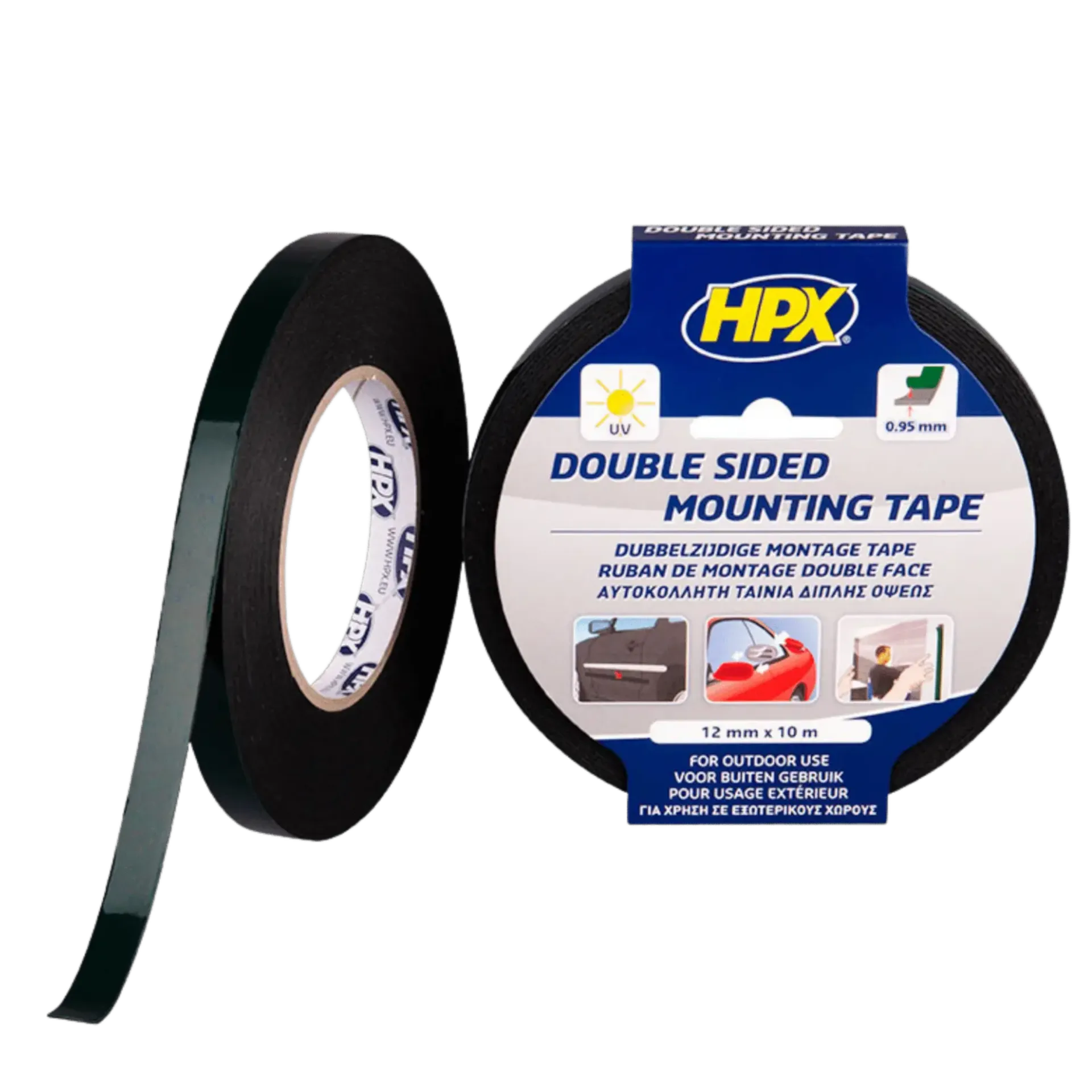 Dubbelzijdige bevestigingstape - zwart 19mm x 50m Dubbelzijdige bevestigingstape - zwart 19mm x 50m