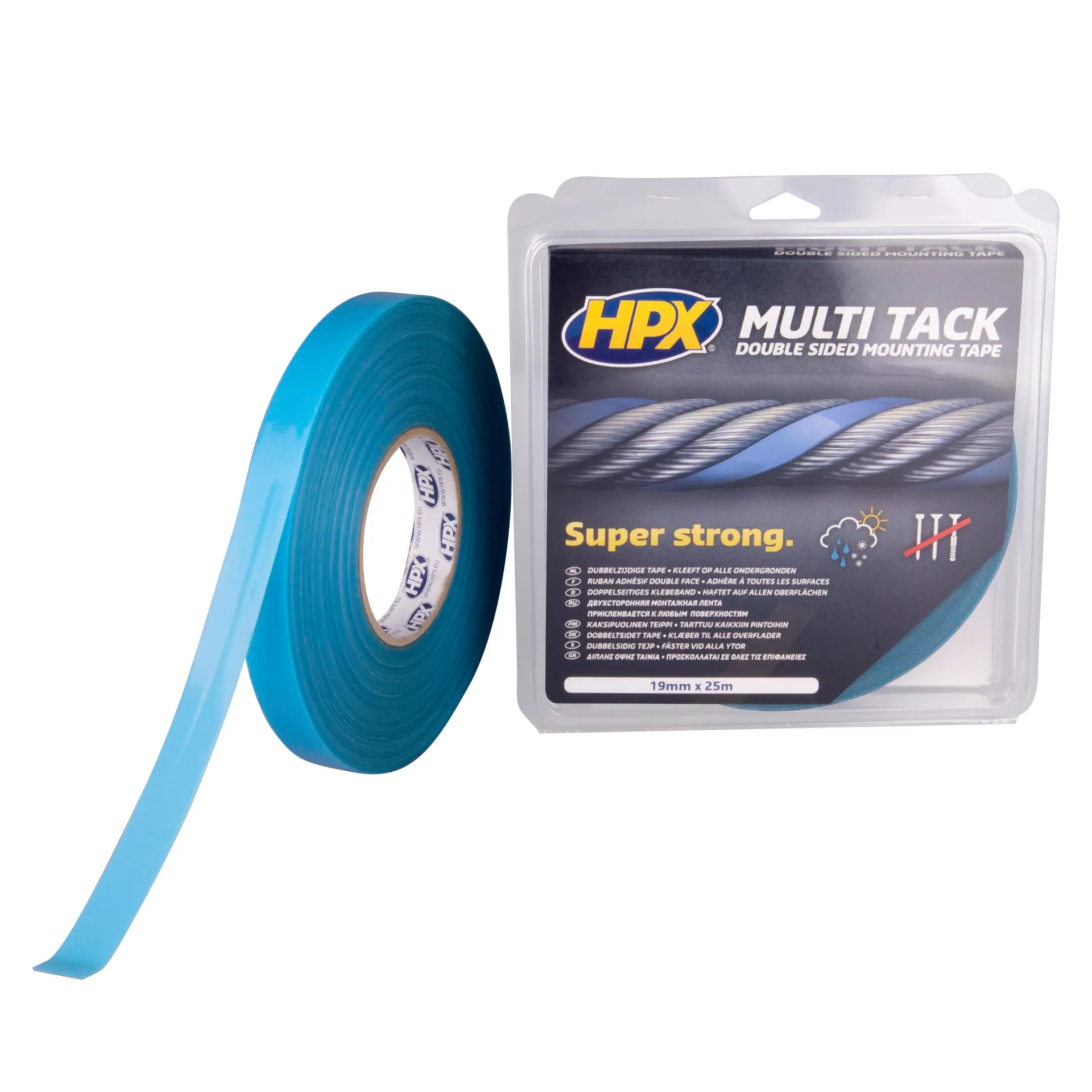 Dubbelzijdige Multi-tack tape - SEMI-Transparant 25m